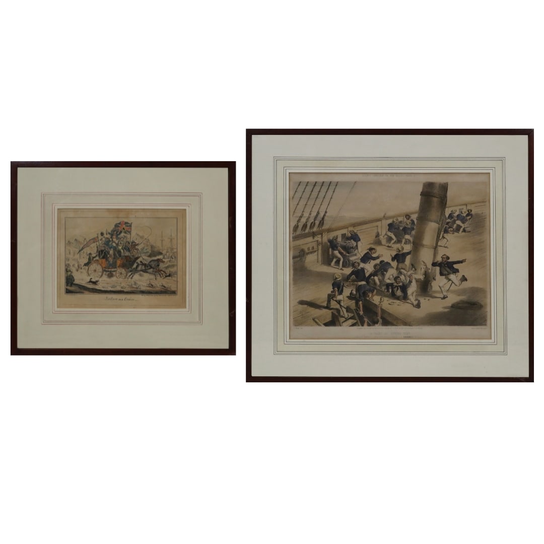 Two Naval / Maritime Hand-Colored Engravings (1 of 18)