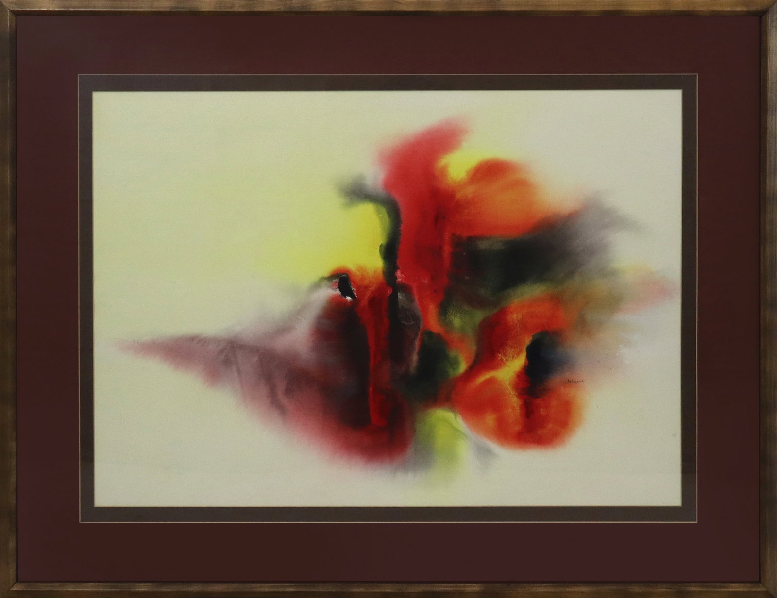 Modern Colorful Abstract Watercolor, Signed (1 of 10)