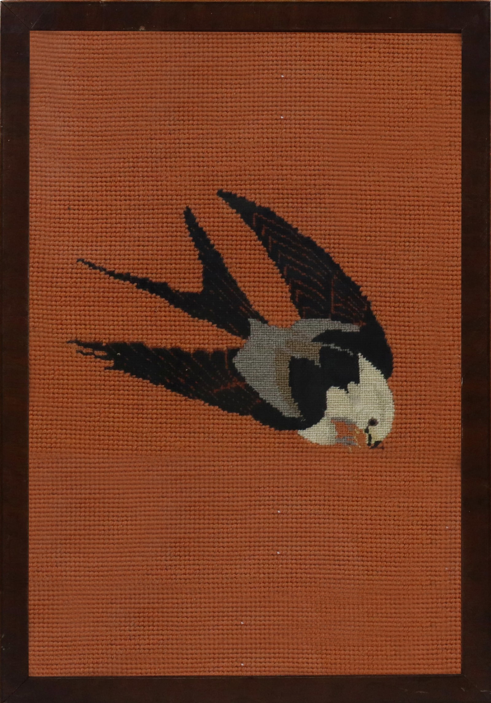 Vintage Framed Needlepoint of a Swallow (1 of 11)