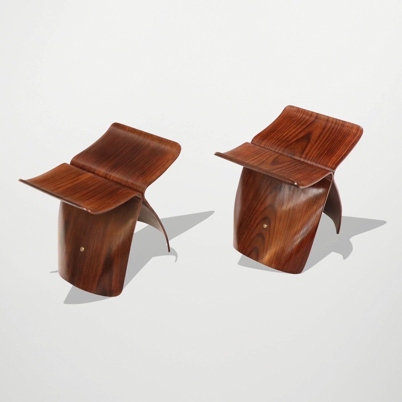 Sori YANAGI Two Rosewood "Butterfly" Stools (1 of 10)