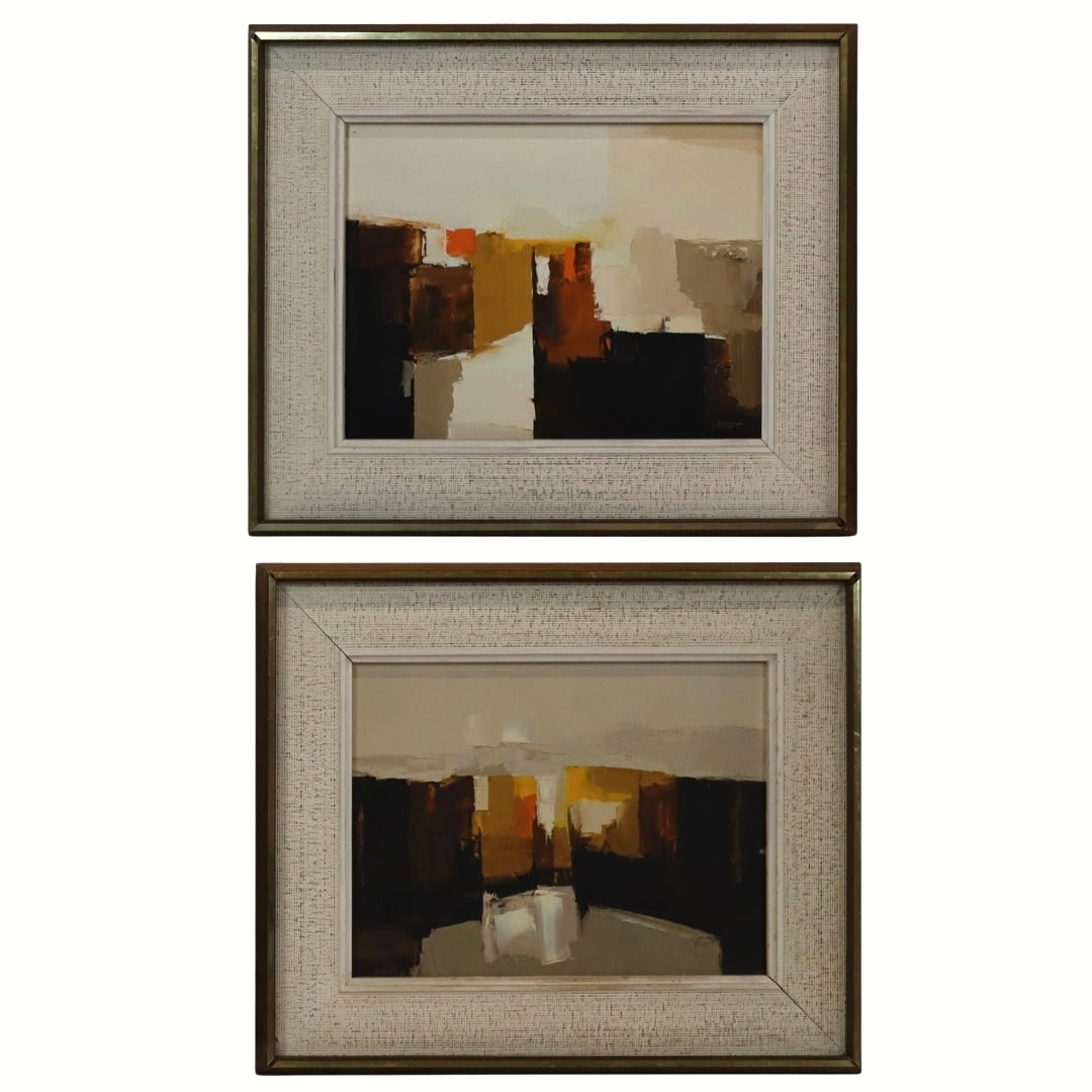 Lewis CROFT 2 Oil on Panel Abstract Compositions (1 of 13)