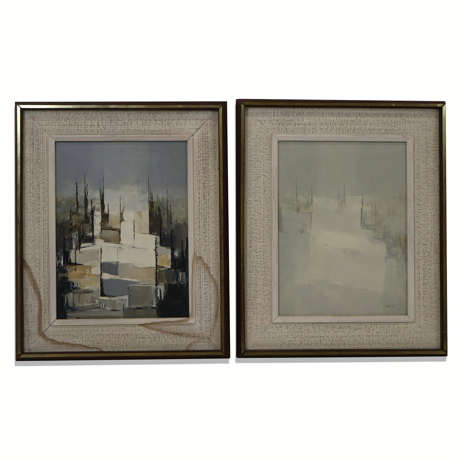 Lewis CROFT 2 Oil on Panel Abstract Compositions (1 of 16)