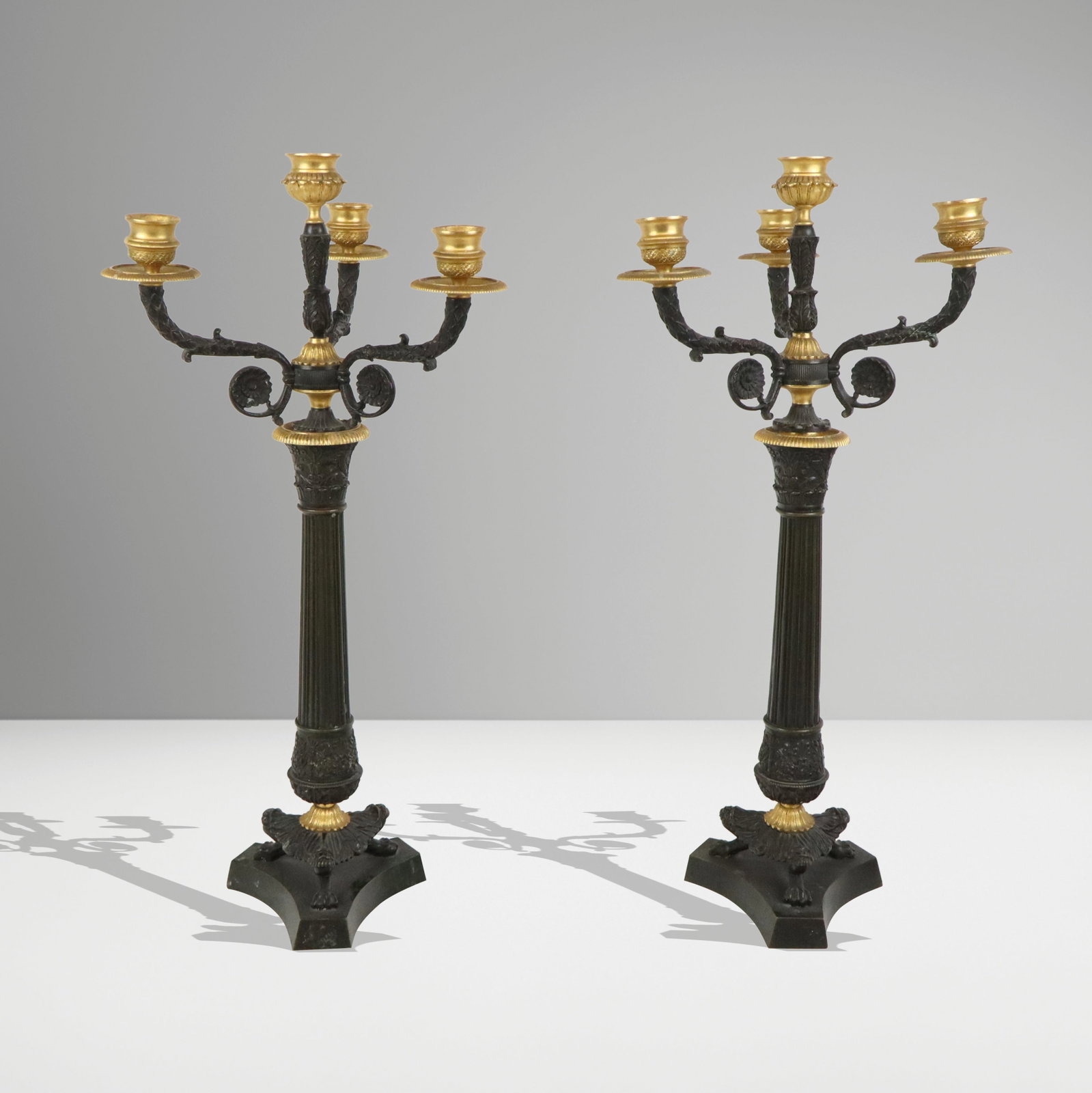 Pair of French Empire Gilt & Metal Candelabra (1 of 11)