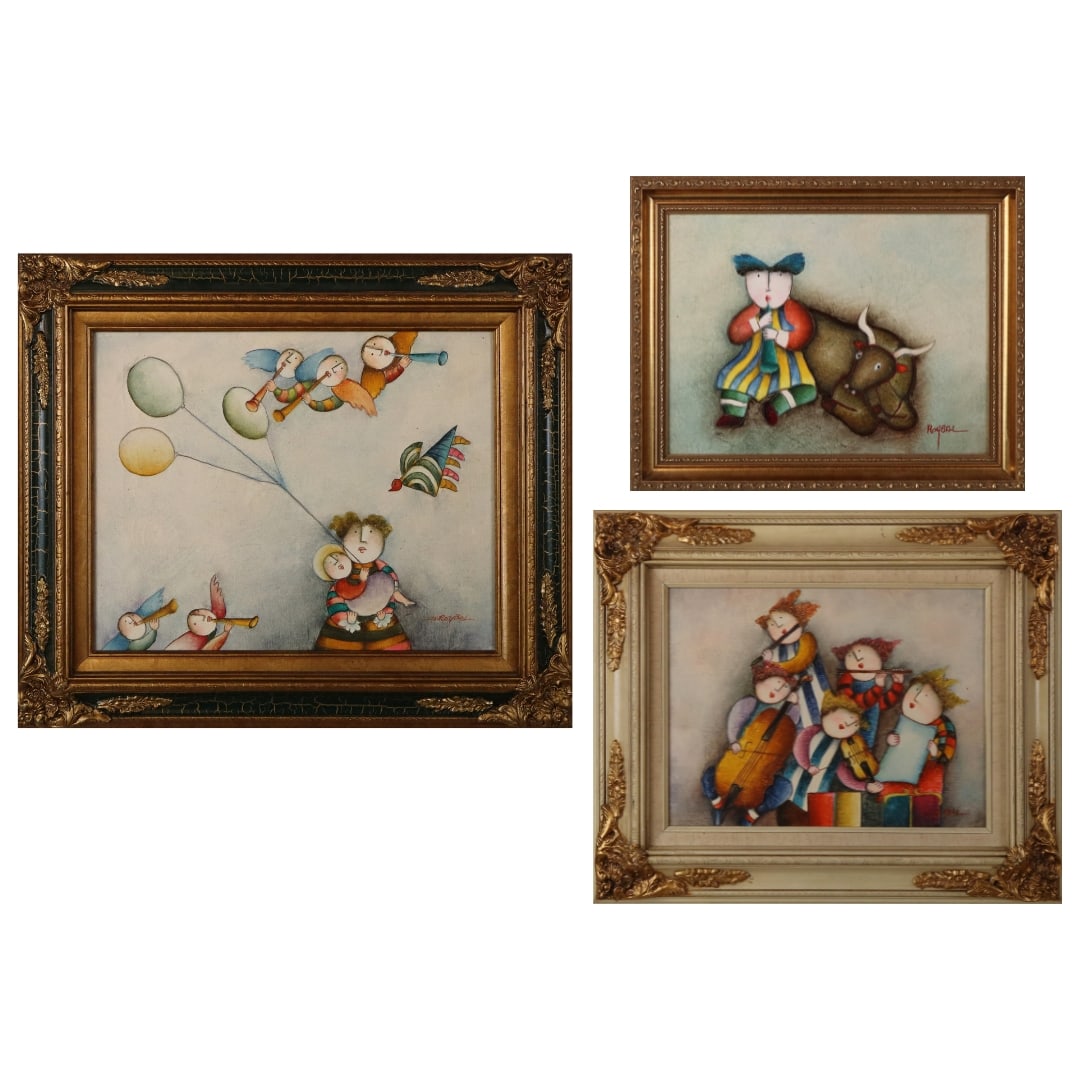 Joyce ROYBAL 3 Oil on Canvas, Whimsical Figures (1 of 20)