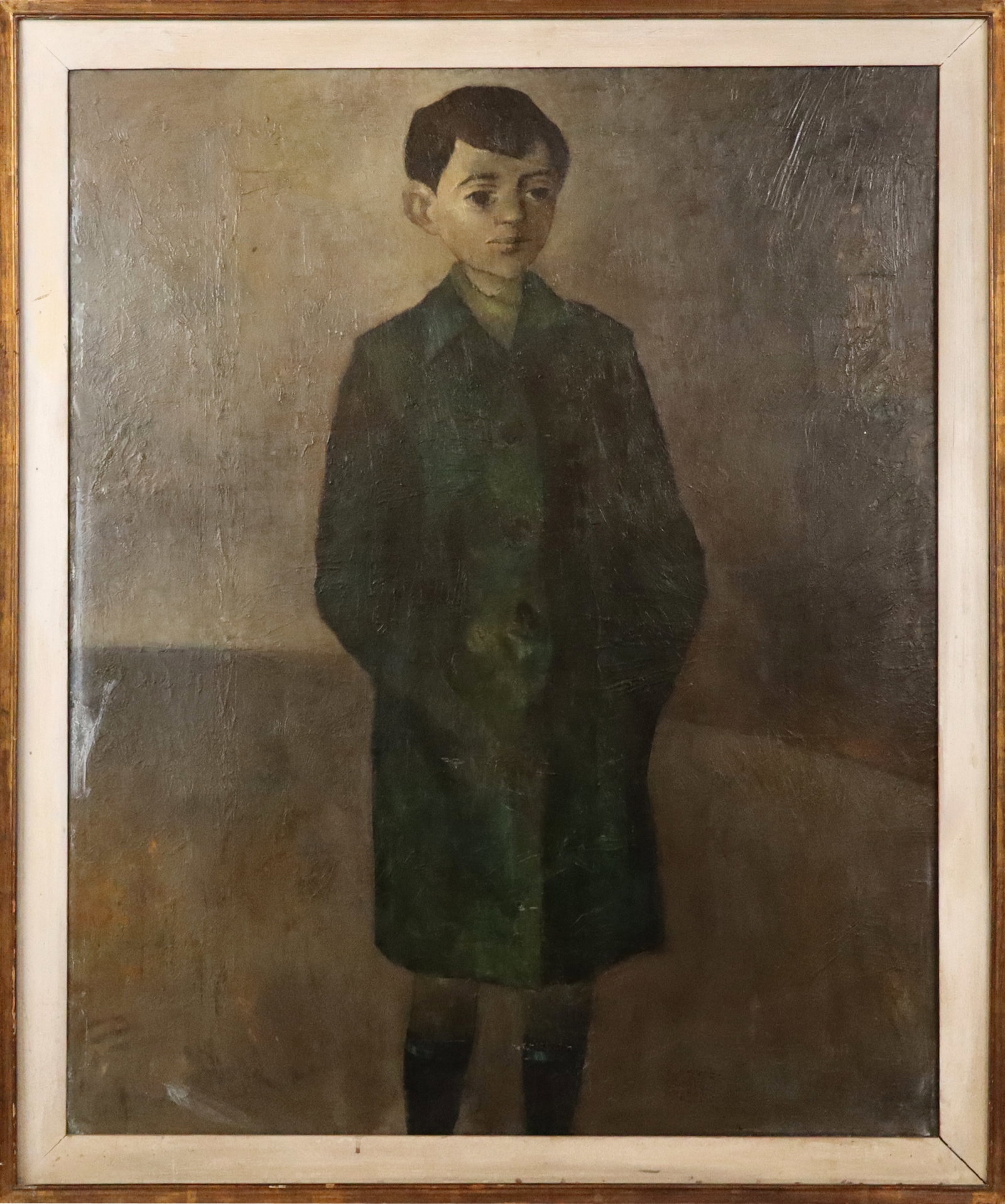 Gaetano D'AMICO Oil on Panel Young Boy in Raincoat (1 of 16)