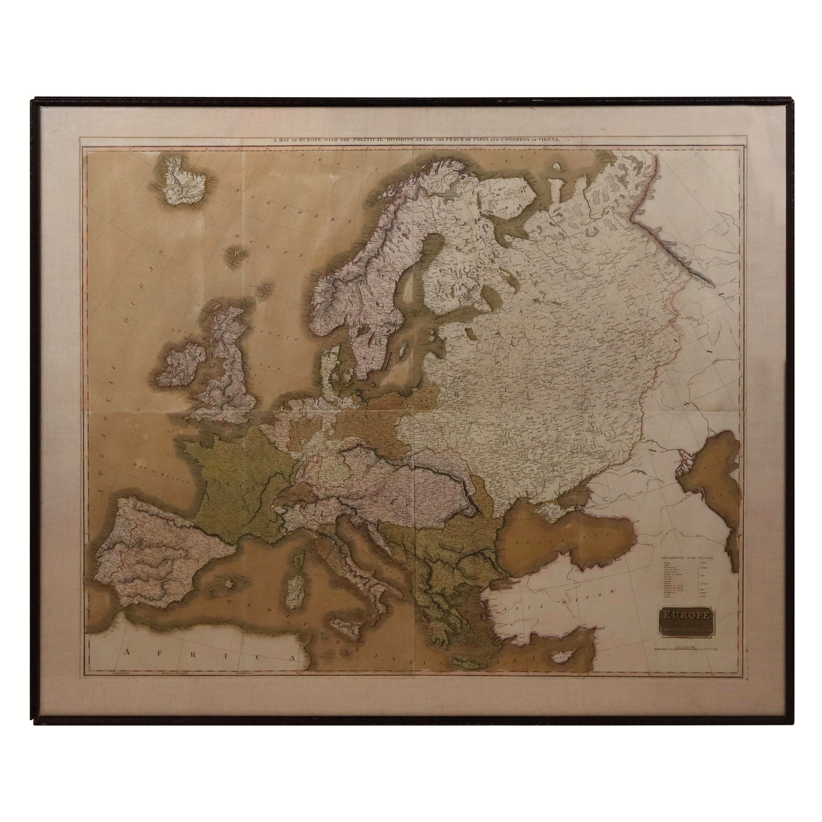 Large Antique Hand-Colored Engraved Map of Europe (1 of 13)