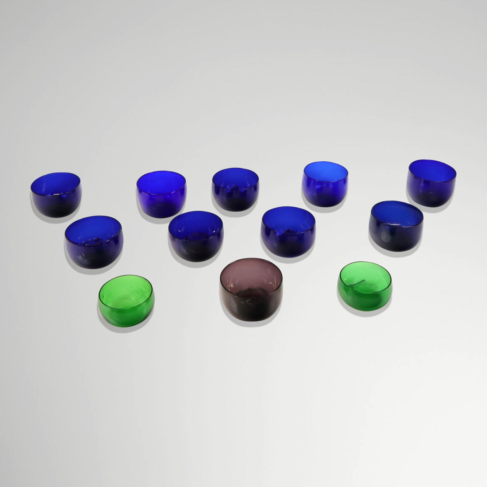 Group of Colored Glass Bowls, 12 (1 of 14)