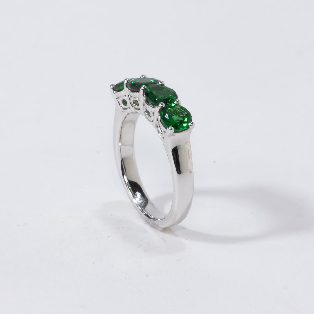 Tsavorite & White Gold Four Stone Ring (1 of 9)