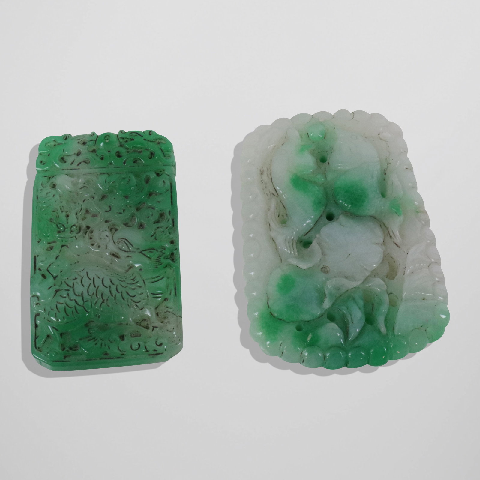 Two Large Carved Jade Pendants (1 of 11)