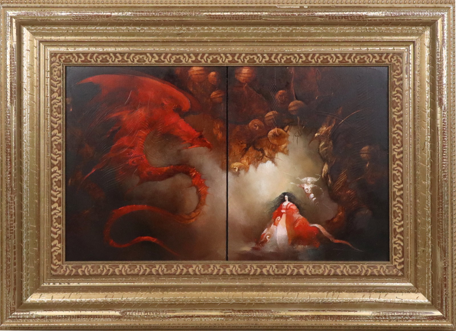 Anne BACHELIER "Fierie" Oil on Board Diptych (1 of 15)