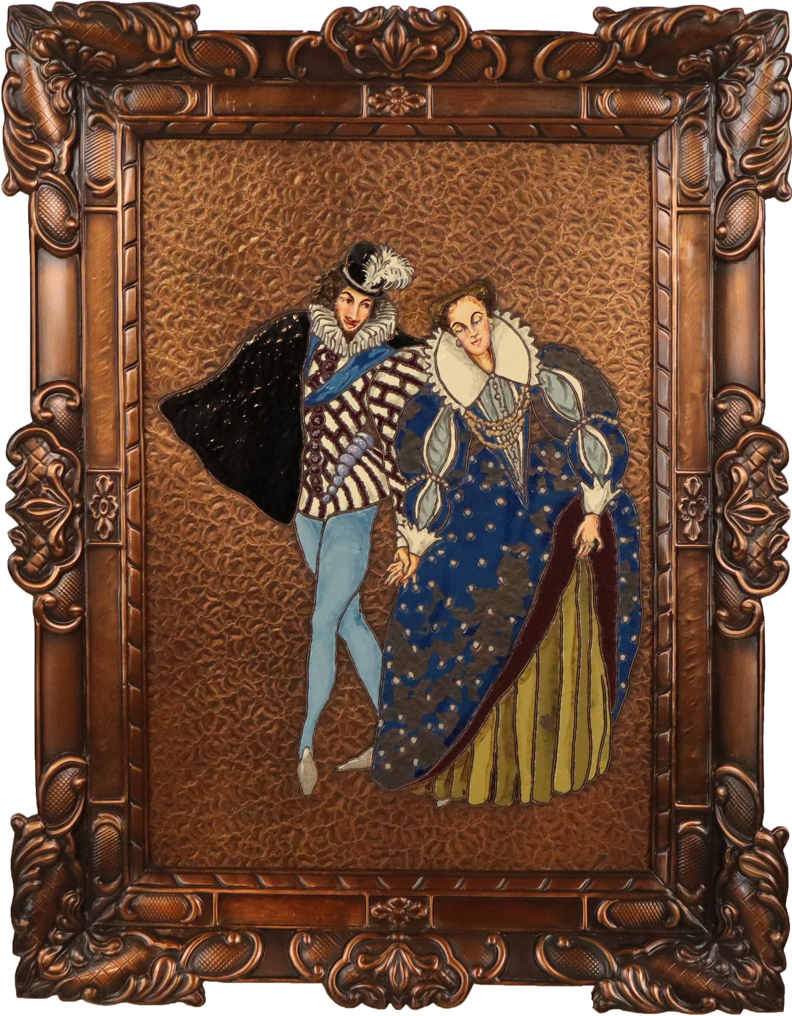 Albert GILLES Aristocratic Couple Enamel on Copper (1 of 11)