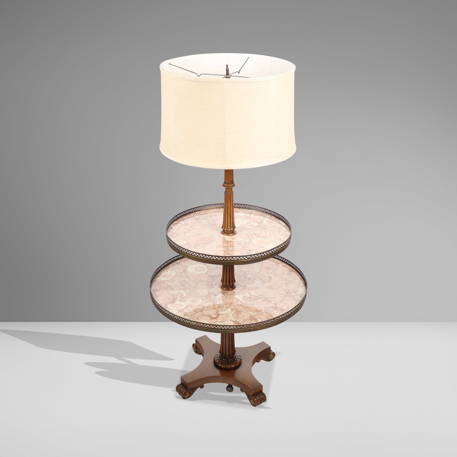 Regency Dumbwaiter Lamp Table with Marble (1 of 13)