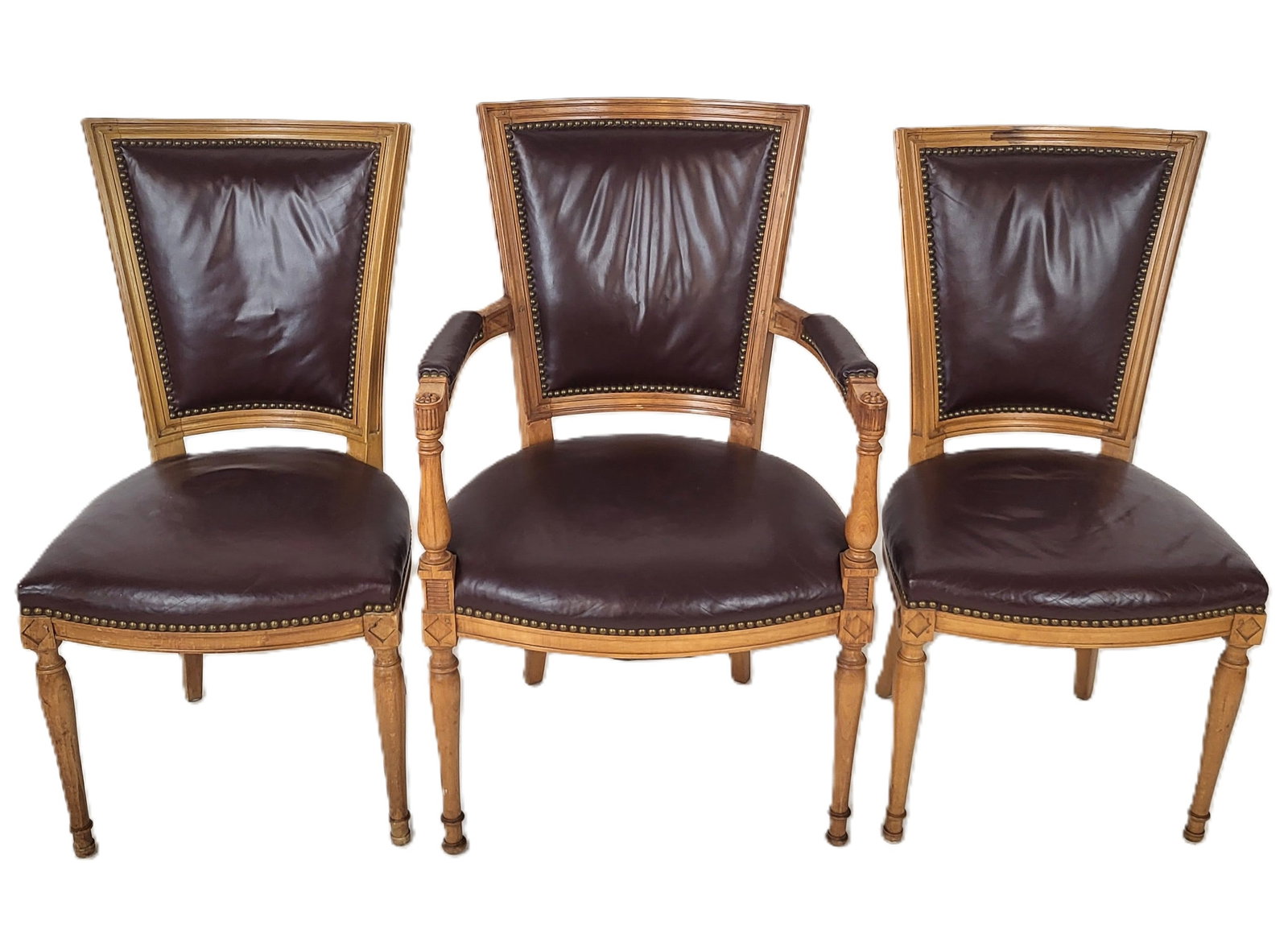 Three Directoire-Style Leather Chairs (1 of 19)