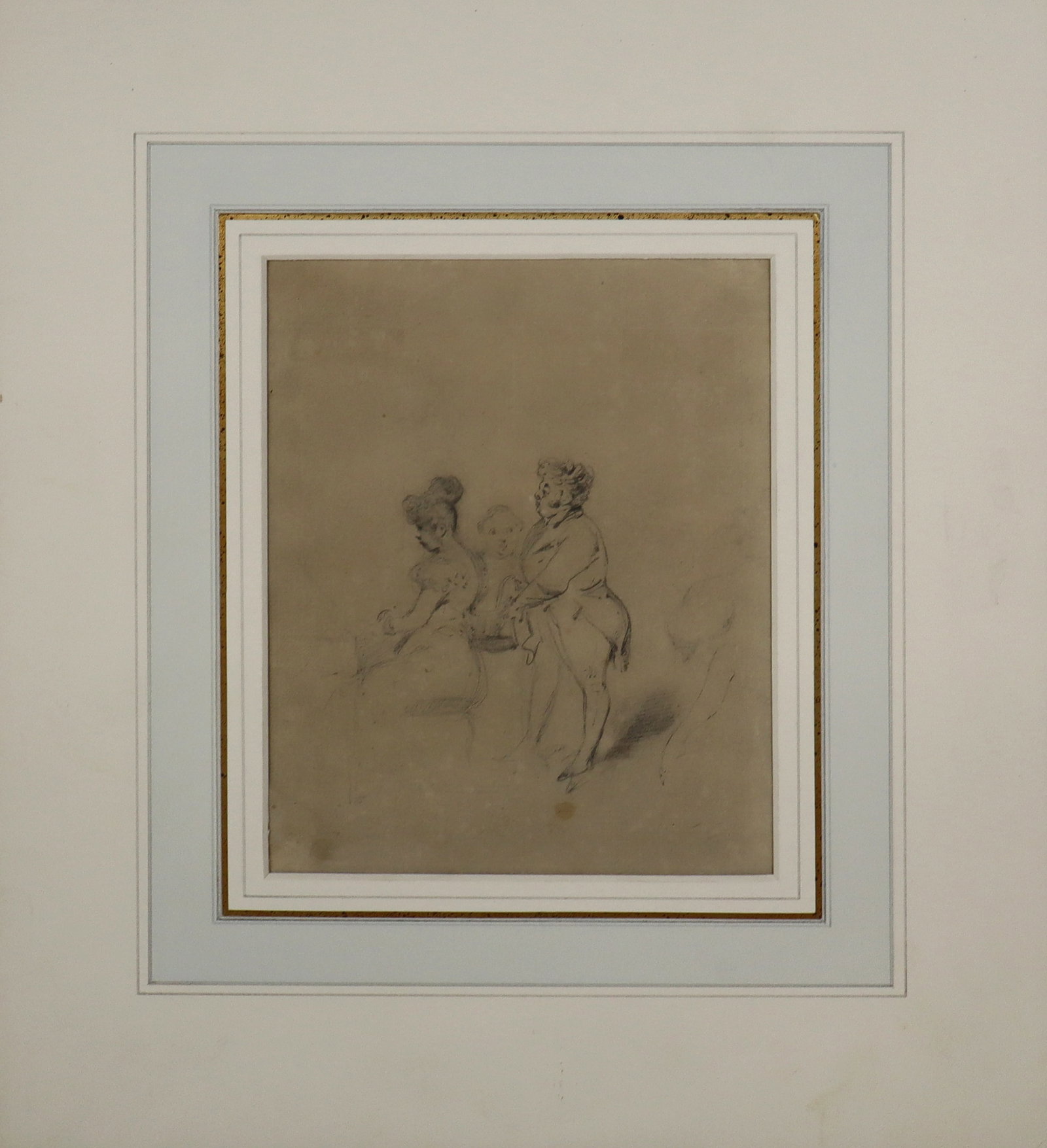 Attrib. Henry B. MONNIER Salon Performance: Attributed to Henry Bonaventure Monnier (French, 1799-1877) pencil on laid paper, a performance in the salon. [7-1/2 x 6 inches (19.1 x 15.2 cm) (sheet)]. Property from the William A. Glaser Collectio
