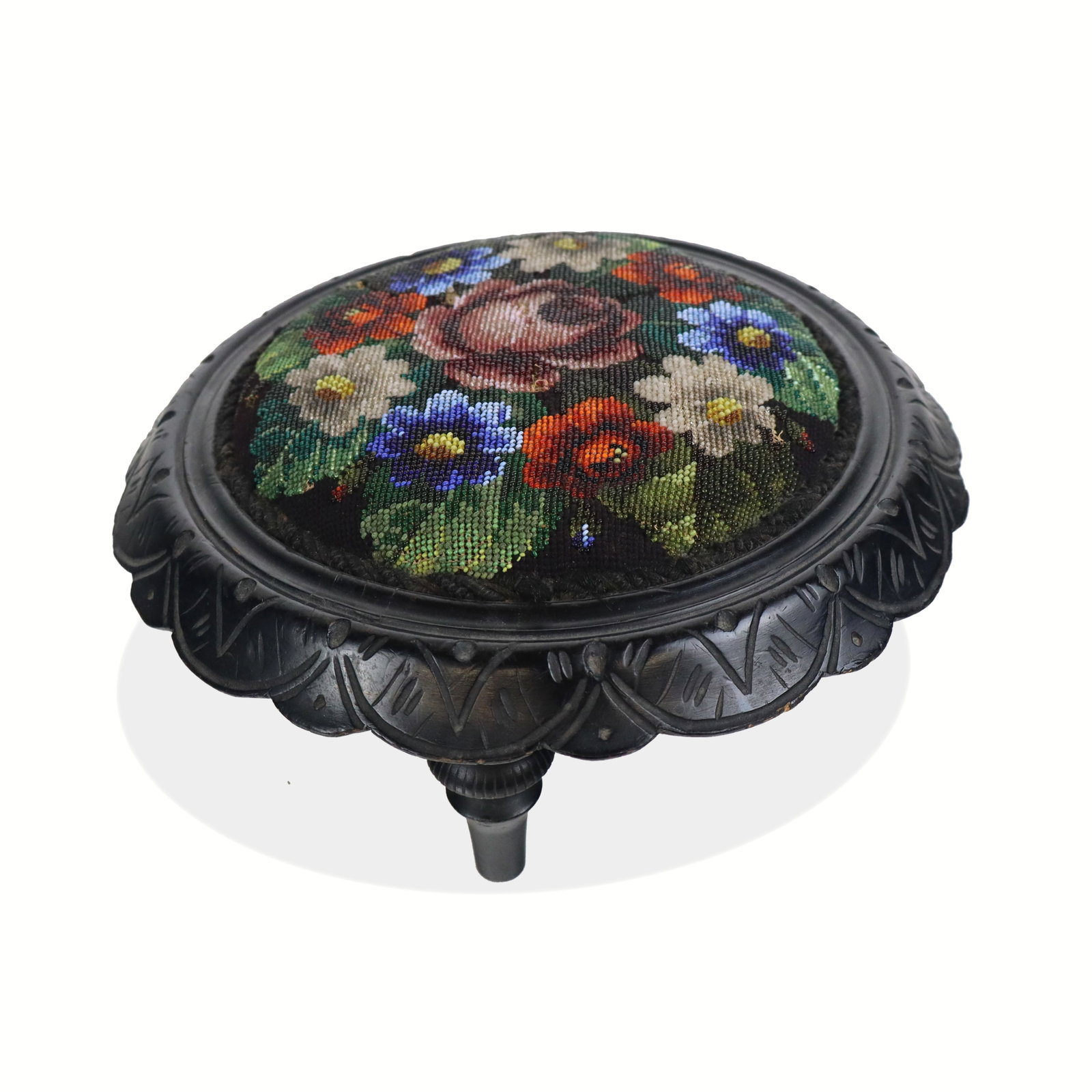 Victorian Eastlake Beadwork Footstool (1 of 7)