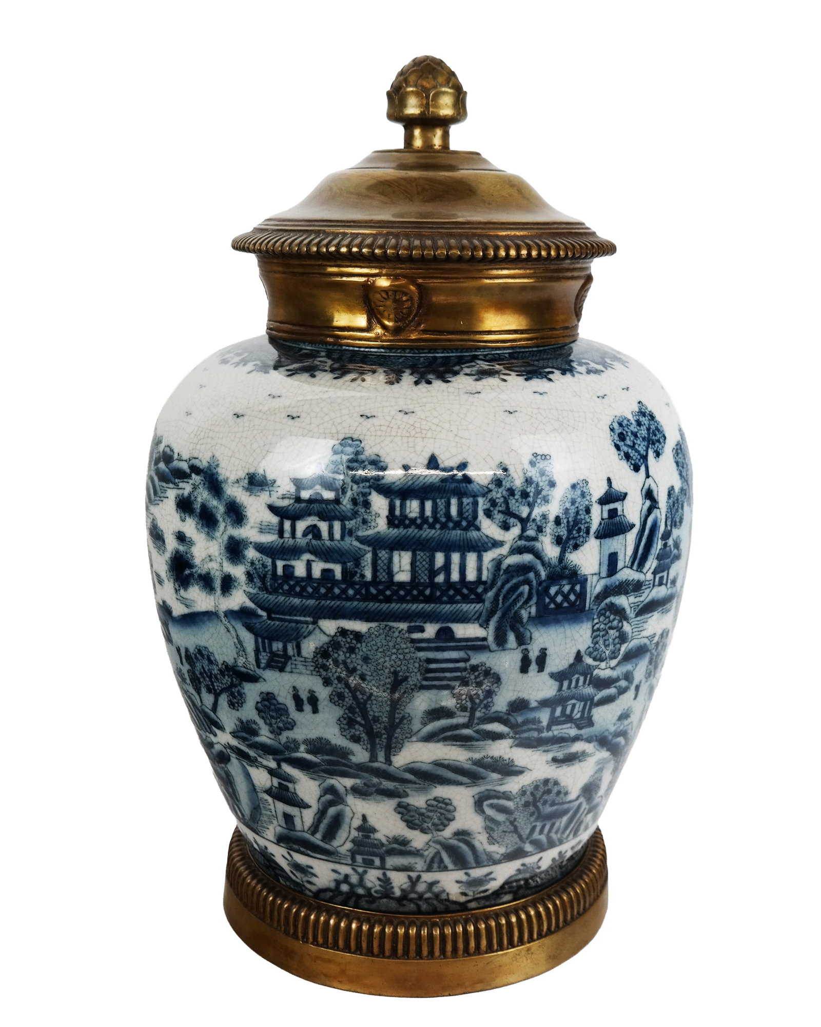 United Wilson Blue Willow Brass & Porcelain Jar (1 of 20)