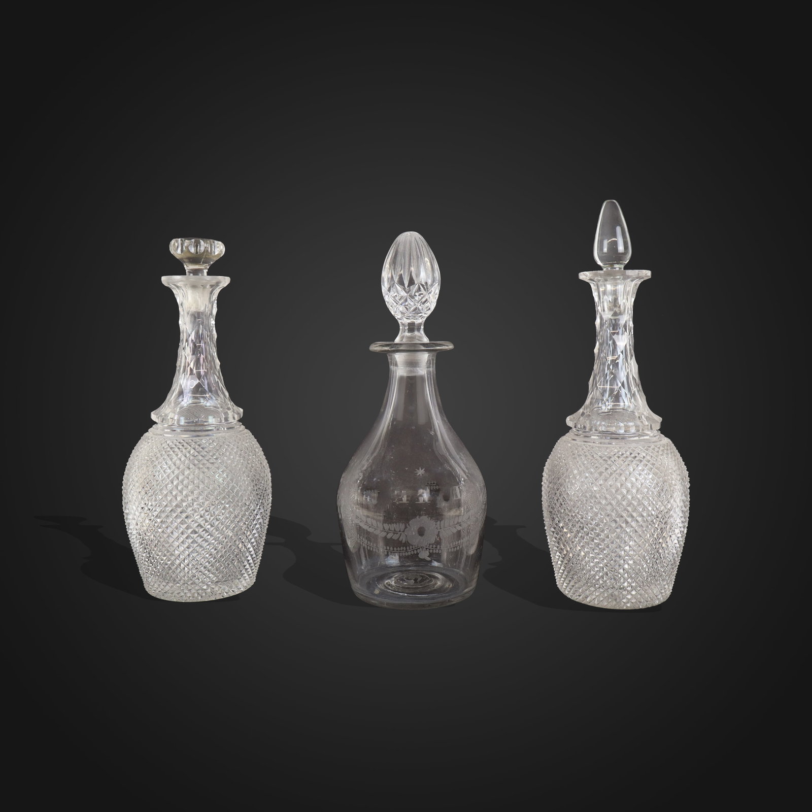 Pair and Another Antique Crystal Decanters (1 of 11)