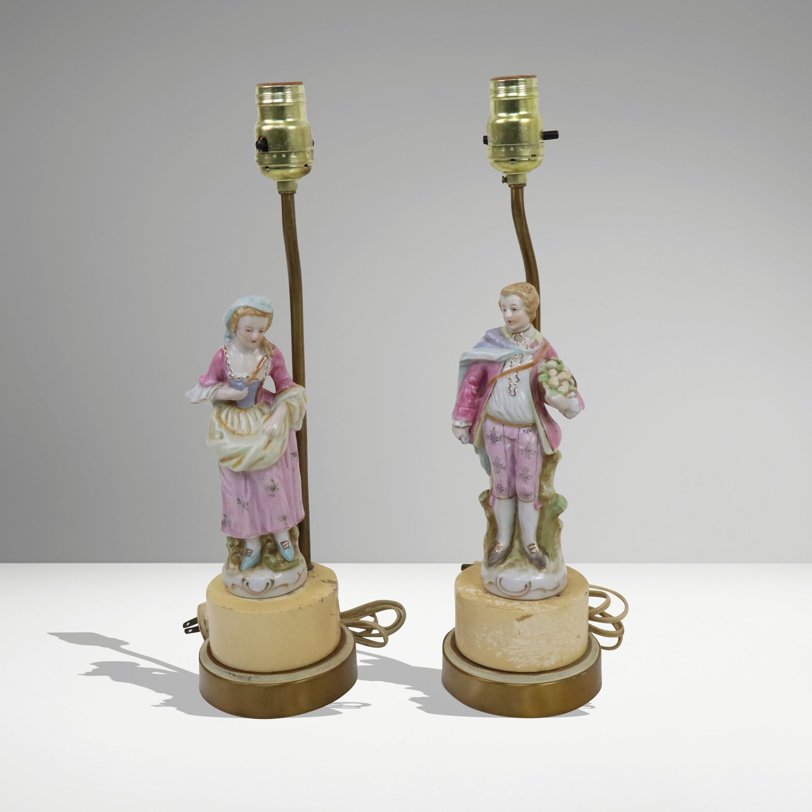 Two Porcelain Figures Mounted as Lamps (1 of 8)