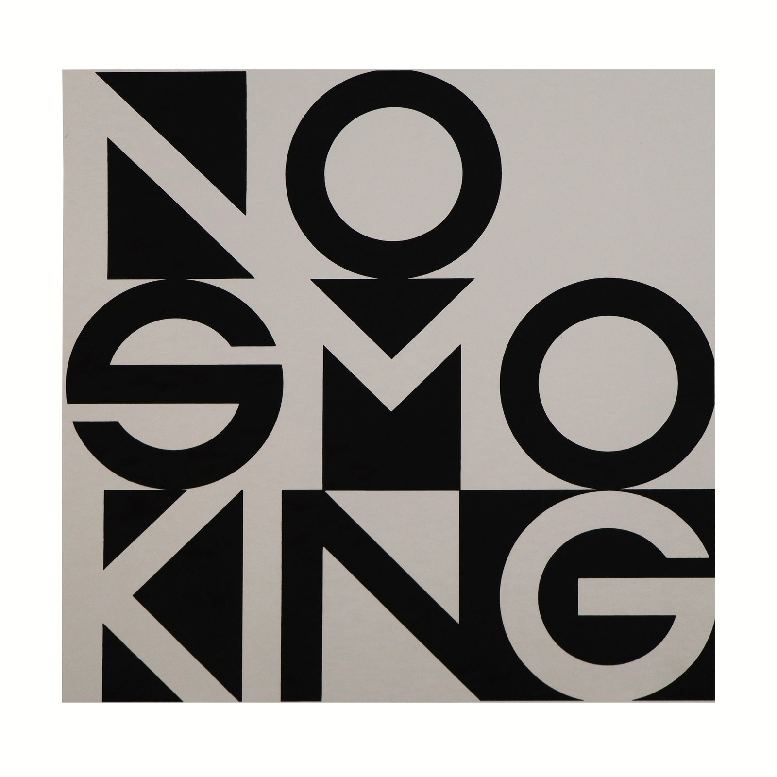 George Brecht "No Smoking", 2: George Maciunas, Brecht "No Smoking", Graphic on artist board from Fluxus movement Stendhal Gallery [16.75" x 16.75"