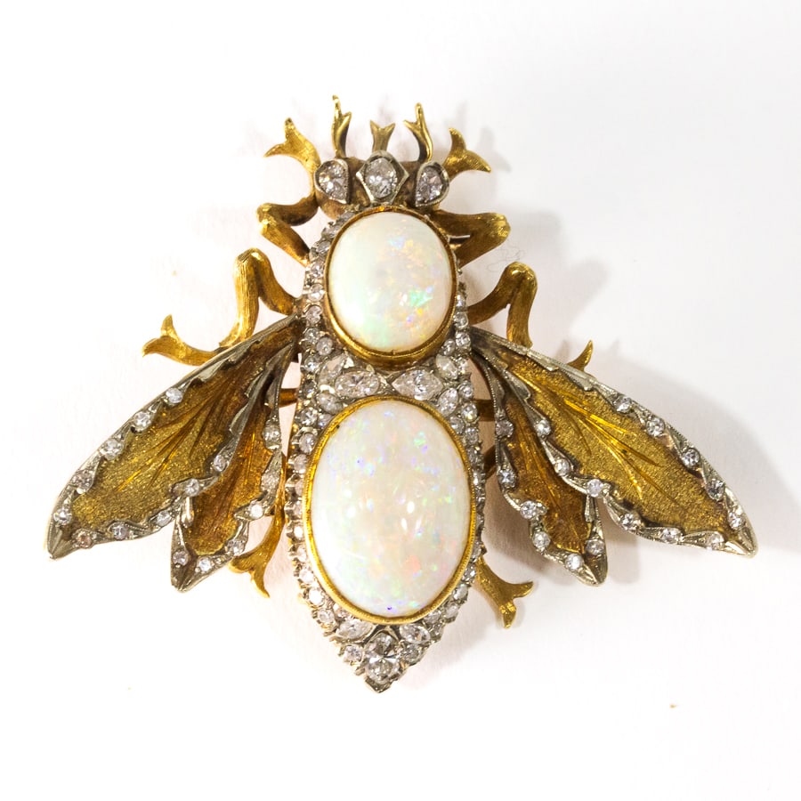 Gold, Opal & Diamond Bee Brooch (1 of 16)