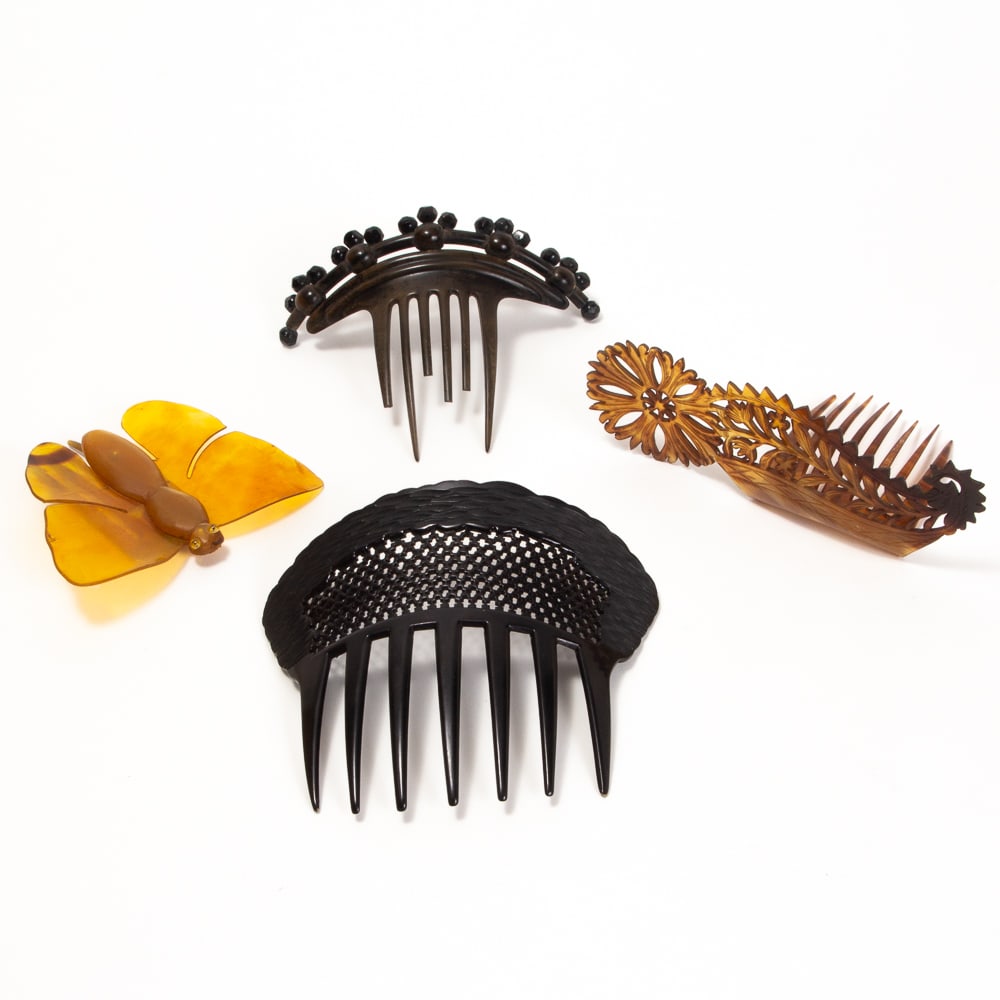 Auguste Bonaz & Elias Brown, 4 Antique Hair Combs (1 of 17)