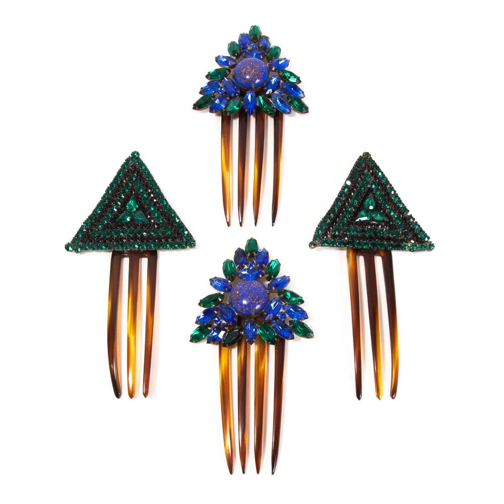 Two Pairs of Art Deco Faux Gem Set Hair Combs (1 of 19)