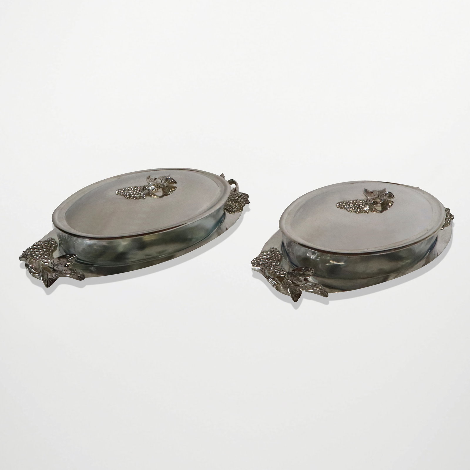 Godinger Pair of Silver Plate & Glass Dishes (1 of 15)
