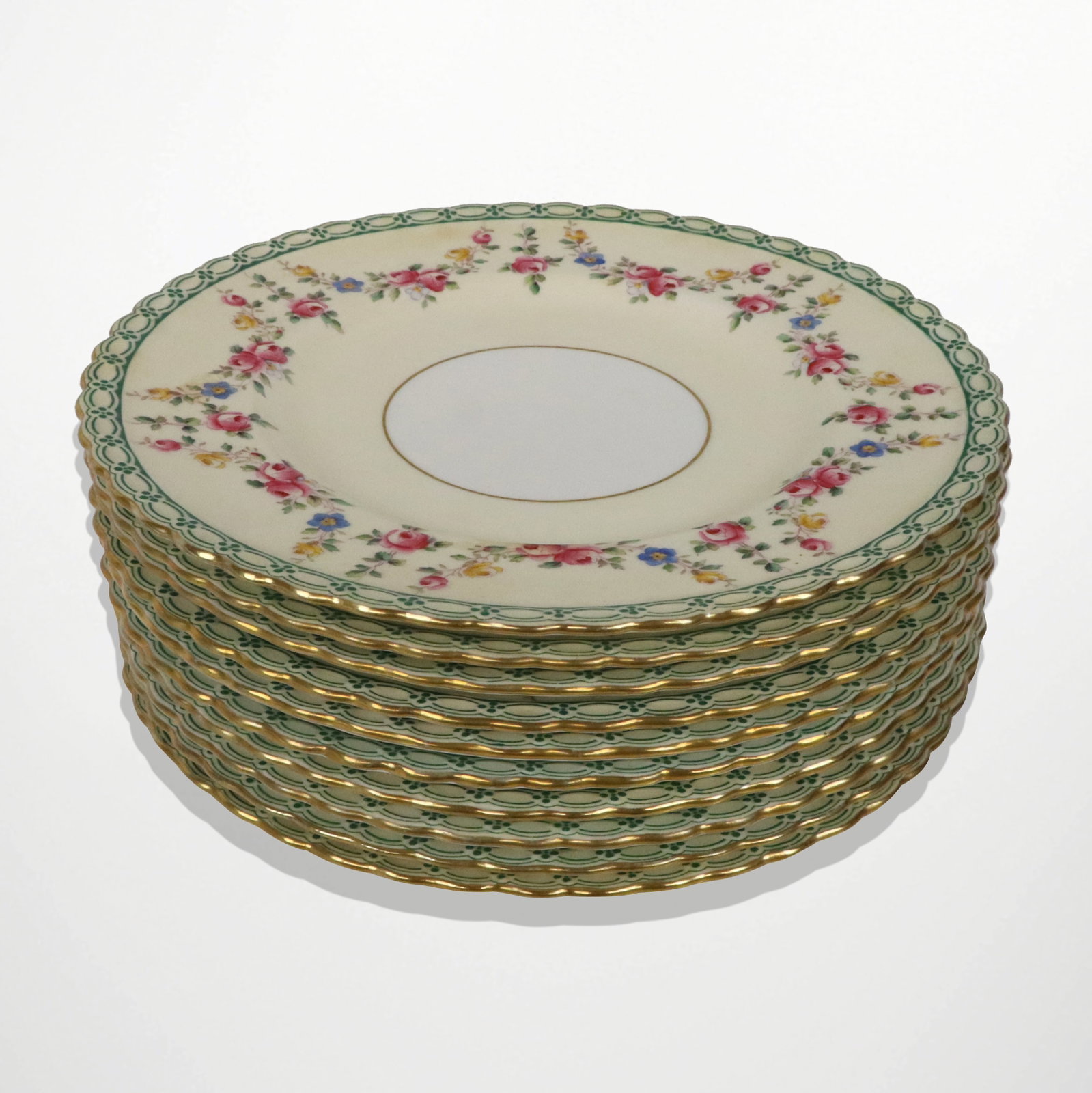 Mintons Rose Decorated Luncheon Plates, 10 (1 of 8)
