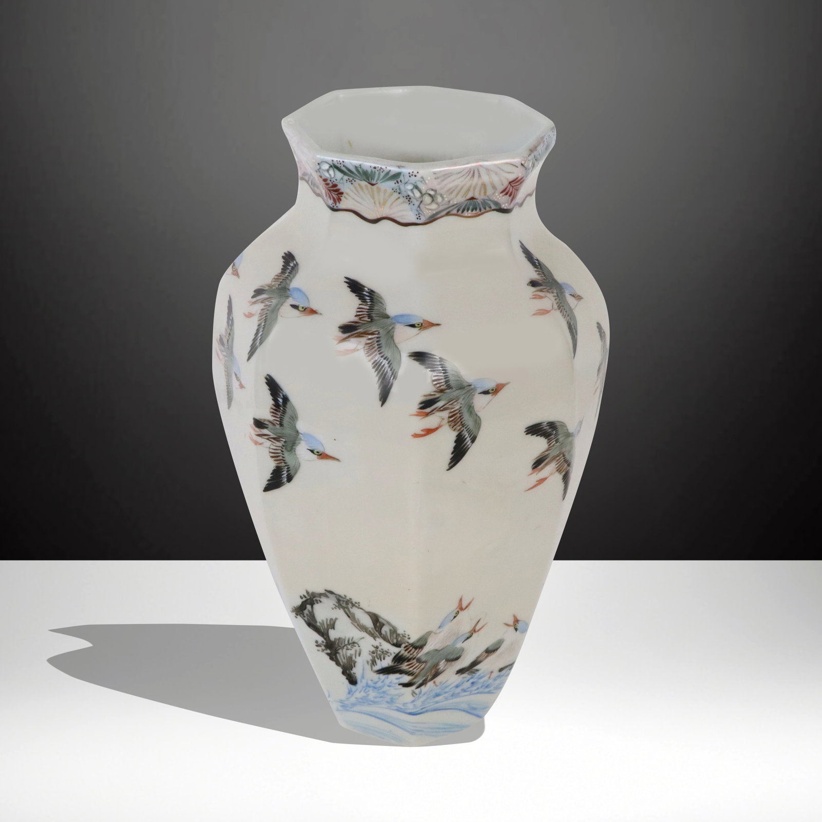 Japanese Porcelain Vase with Bird Decoration (1 of 13)