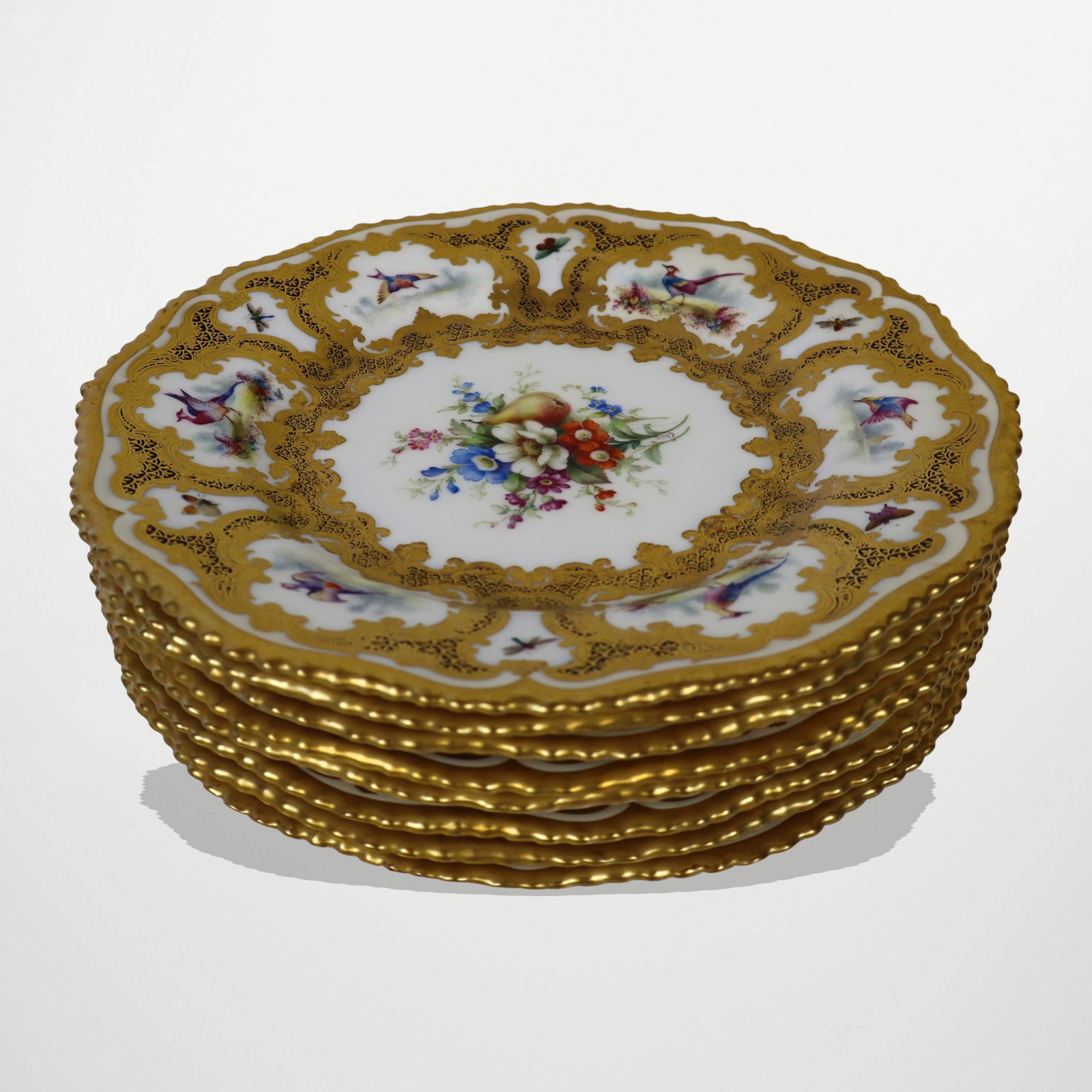 Royal Worcester Gilt Decorated Cabinet Plates, 8 (1 of 12)