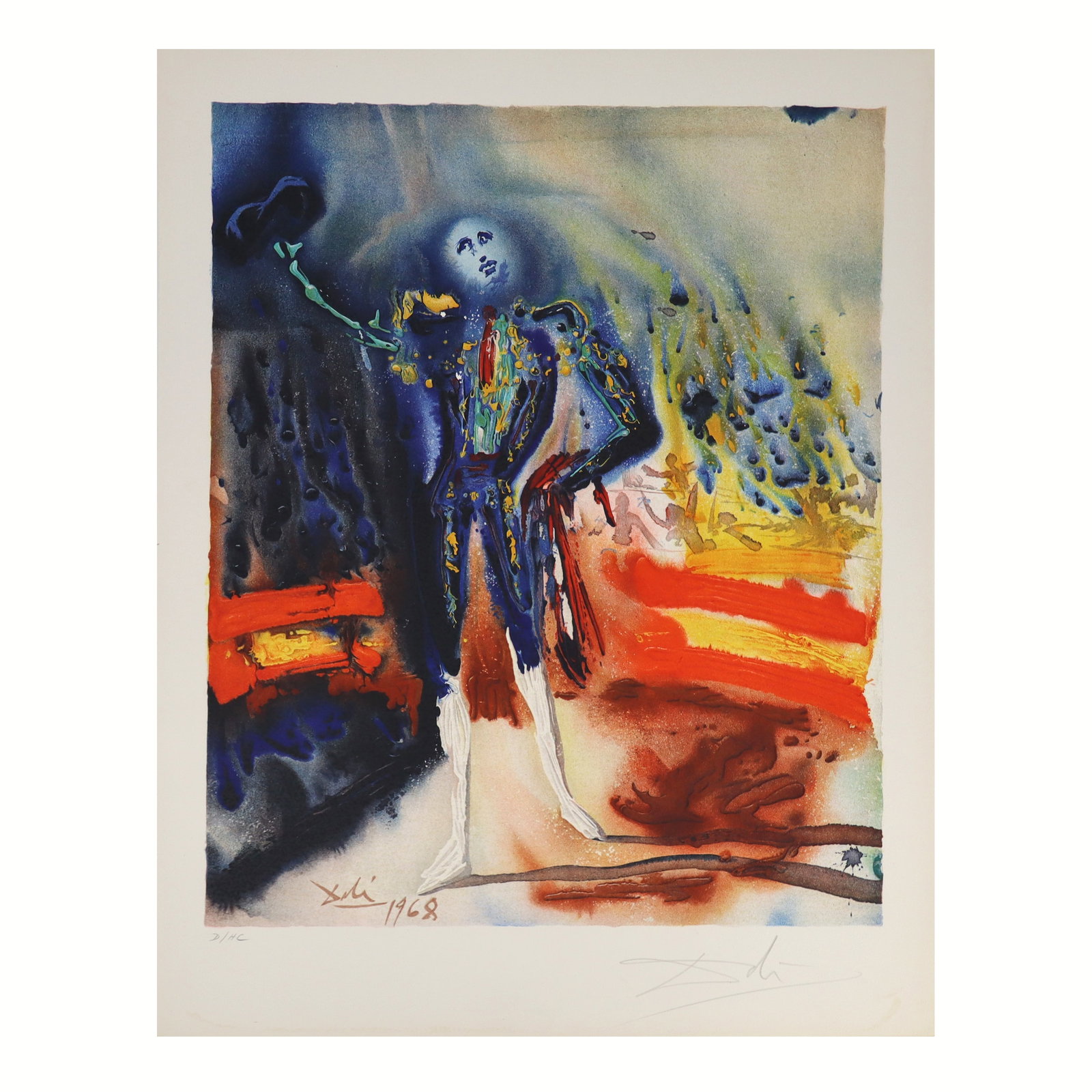 Salvador DALI: Bullfighter - Lithograph: Salvador Dali (Spanish, 1904-1989) D, H/C (Artist's Proof) lithograph from the 1968-1970 "Opera Carmen" Series, depicting the charismatic "Bullfighter", from the Bizet opera, in fiery tones, published