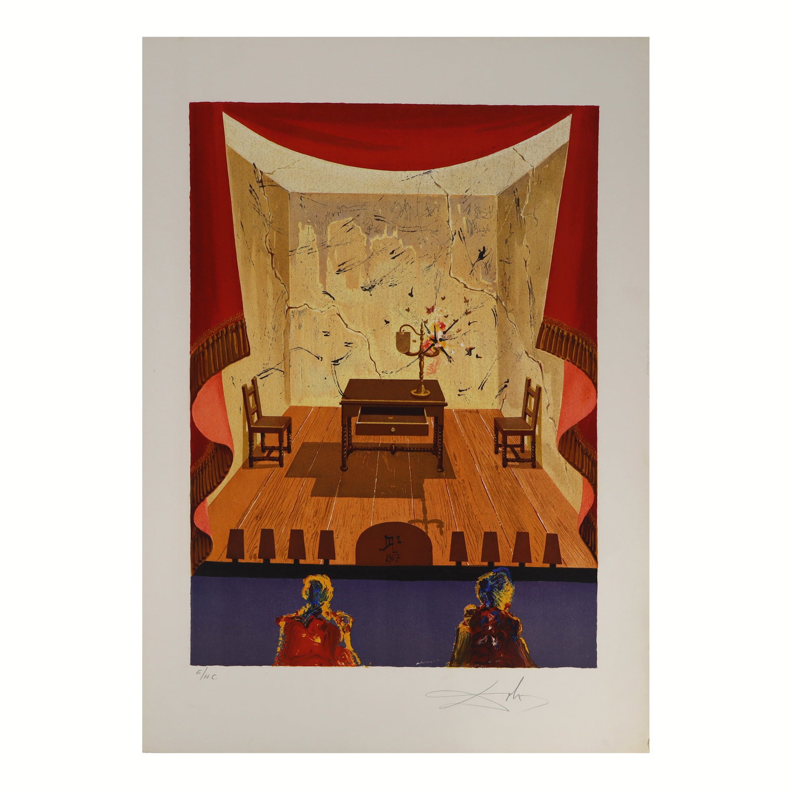Salvador DALI: "Appartement Miserable" - Lithograph