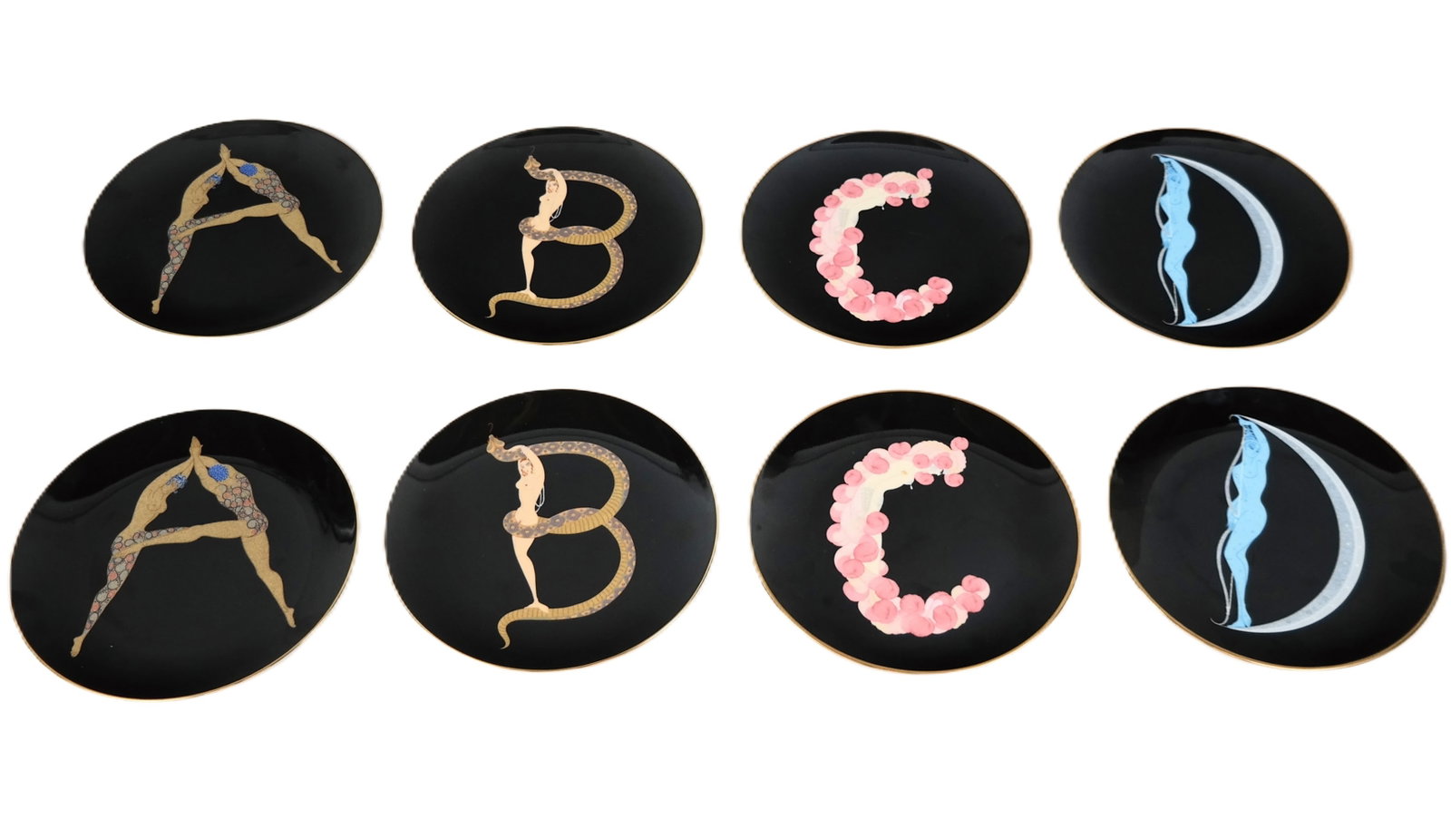 Erte Alphabet Porcelain Plates, 8 (1 of 13)