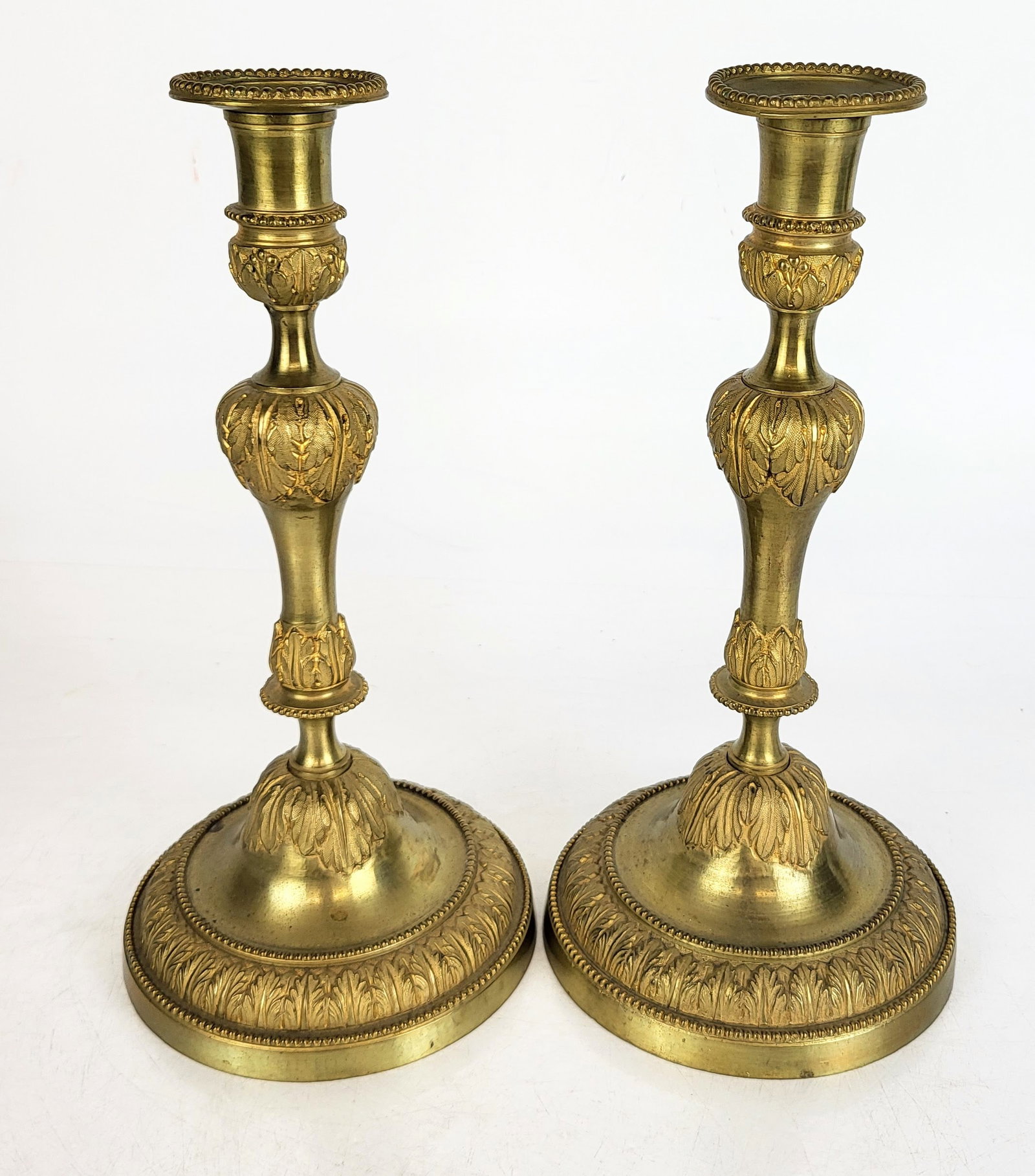 Pair of Etched Bronze Candleholders (1 of 10)