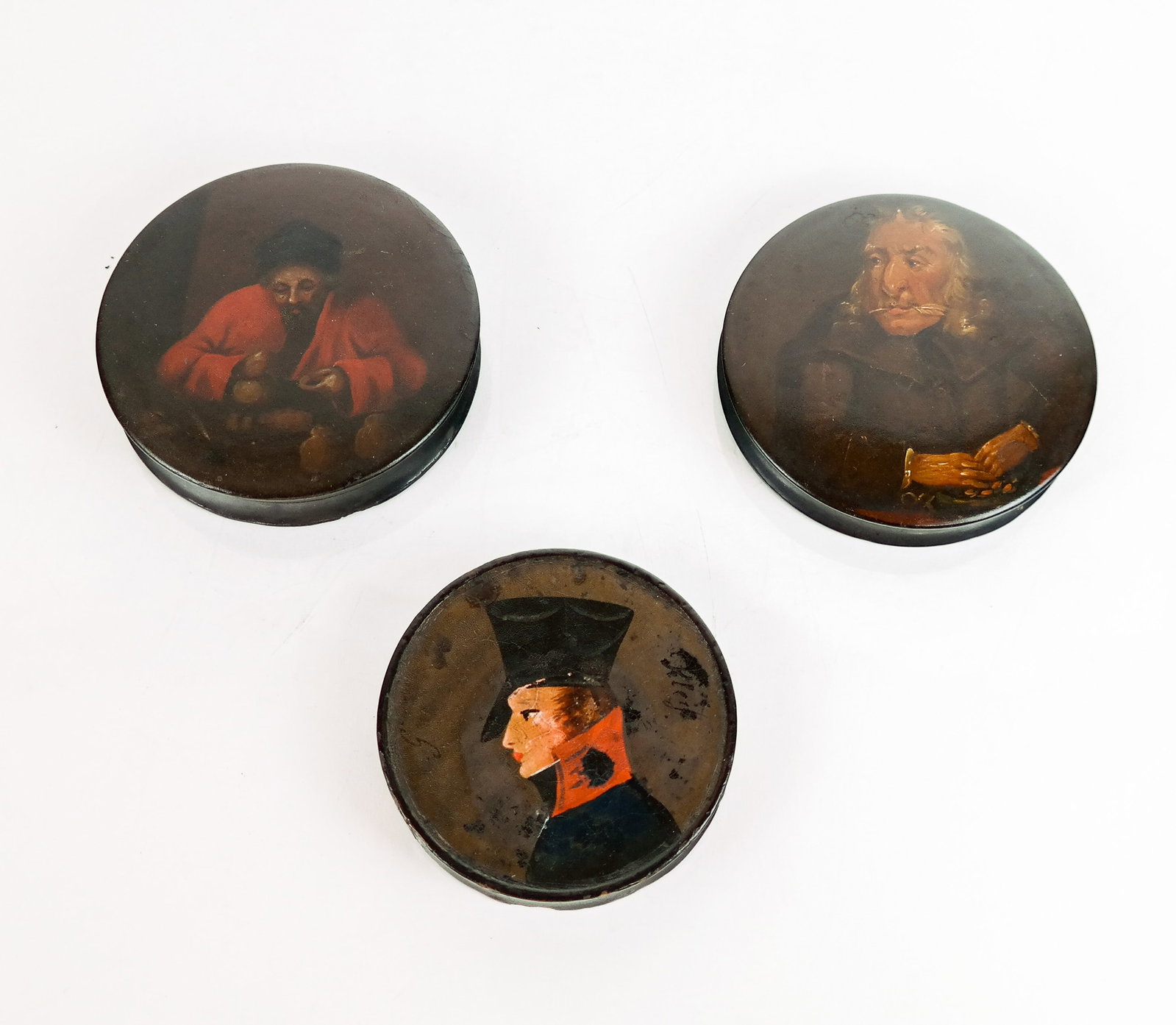 3 Hand-Painted Snuff Boxes with Portraits (1 of 9)