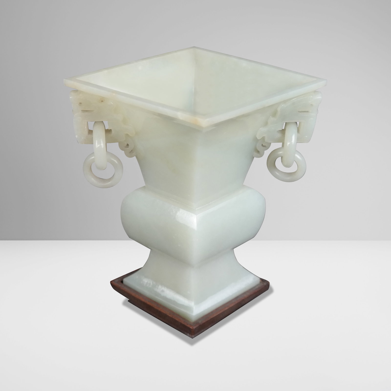 Chinese Carved Jade Zun Vase on Stand (1 of 20)