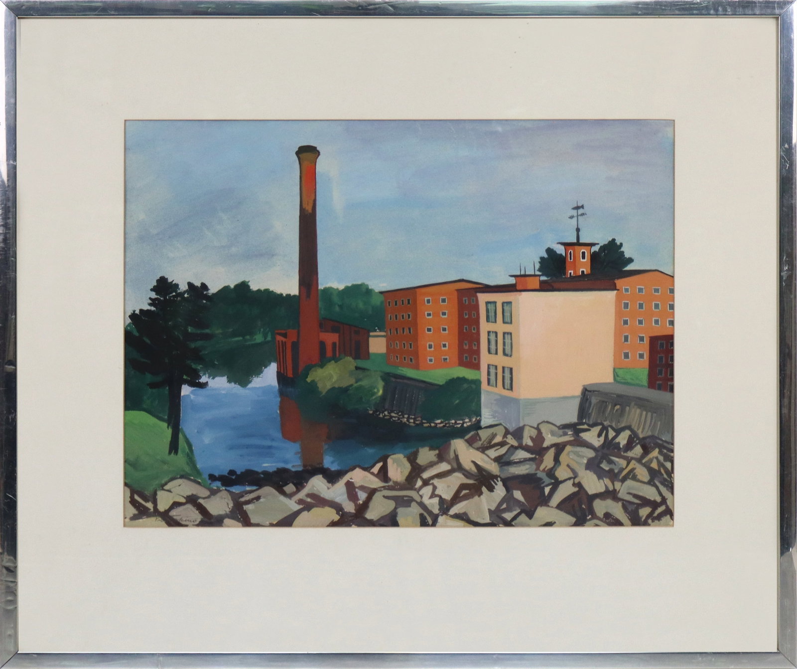 Gregorio Prestopino "Salmon Falls Mills" Gouache (1 of 14)