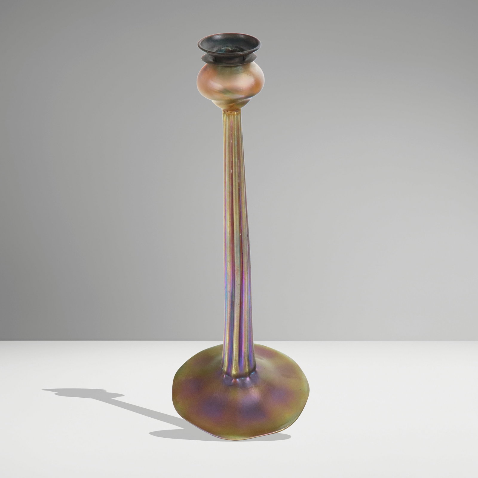 Tiffany Studios Favrile Glass & Bronze Candlestick (1 of 12)