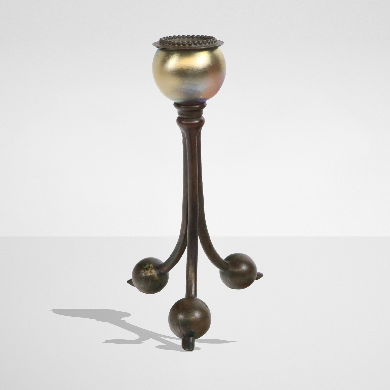 Tiffany Studios Bronze "Root" Candlestick - 2