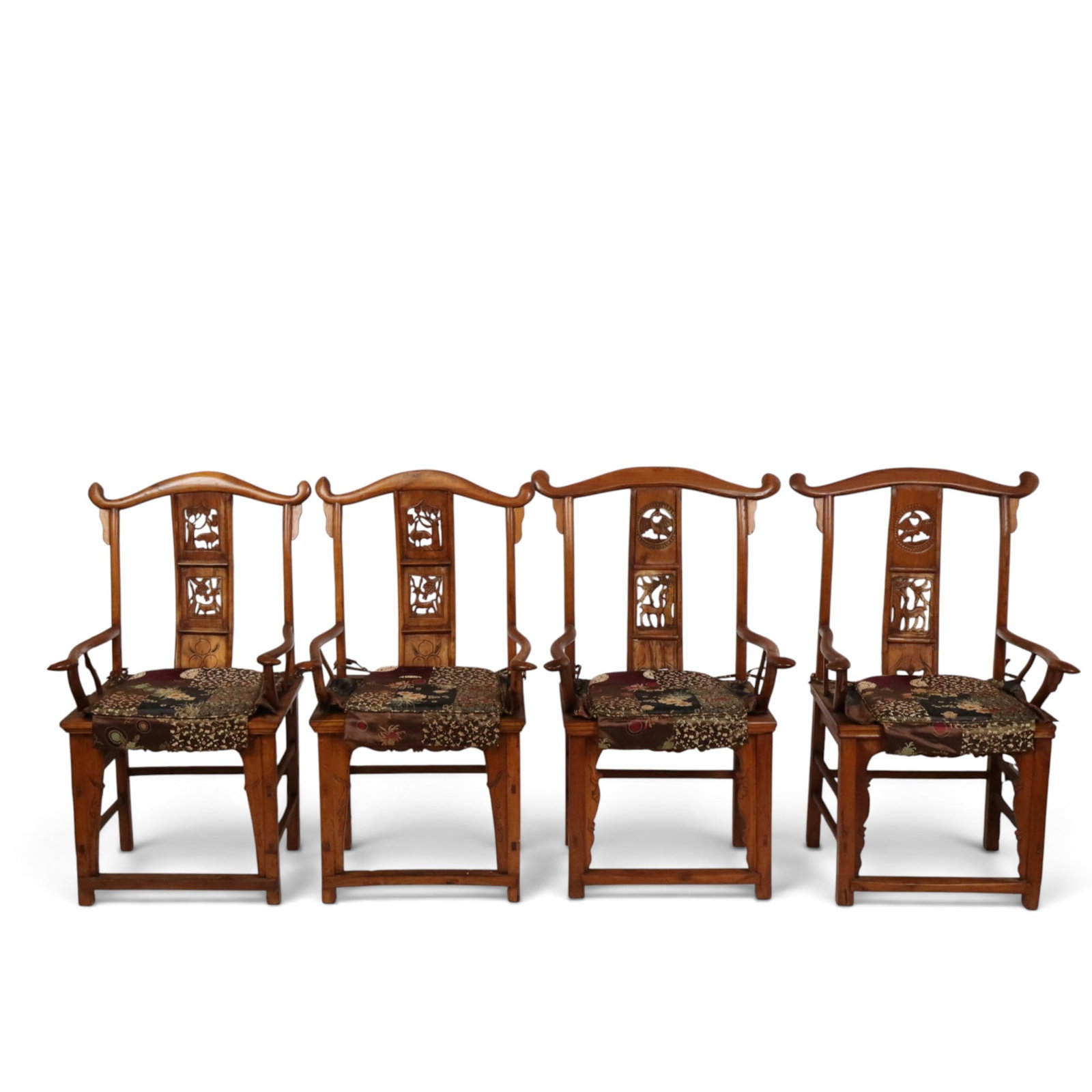 Chinese Carved Wood and Yoke-Back Armchairs, 4 (1 of 18)