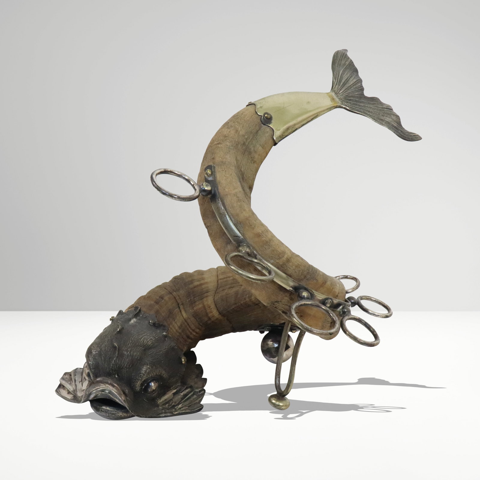 Dolphin-Form Ram Horn Pipe Holder (1 of 10)