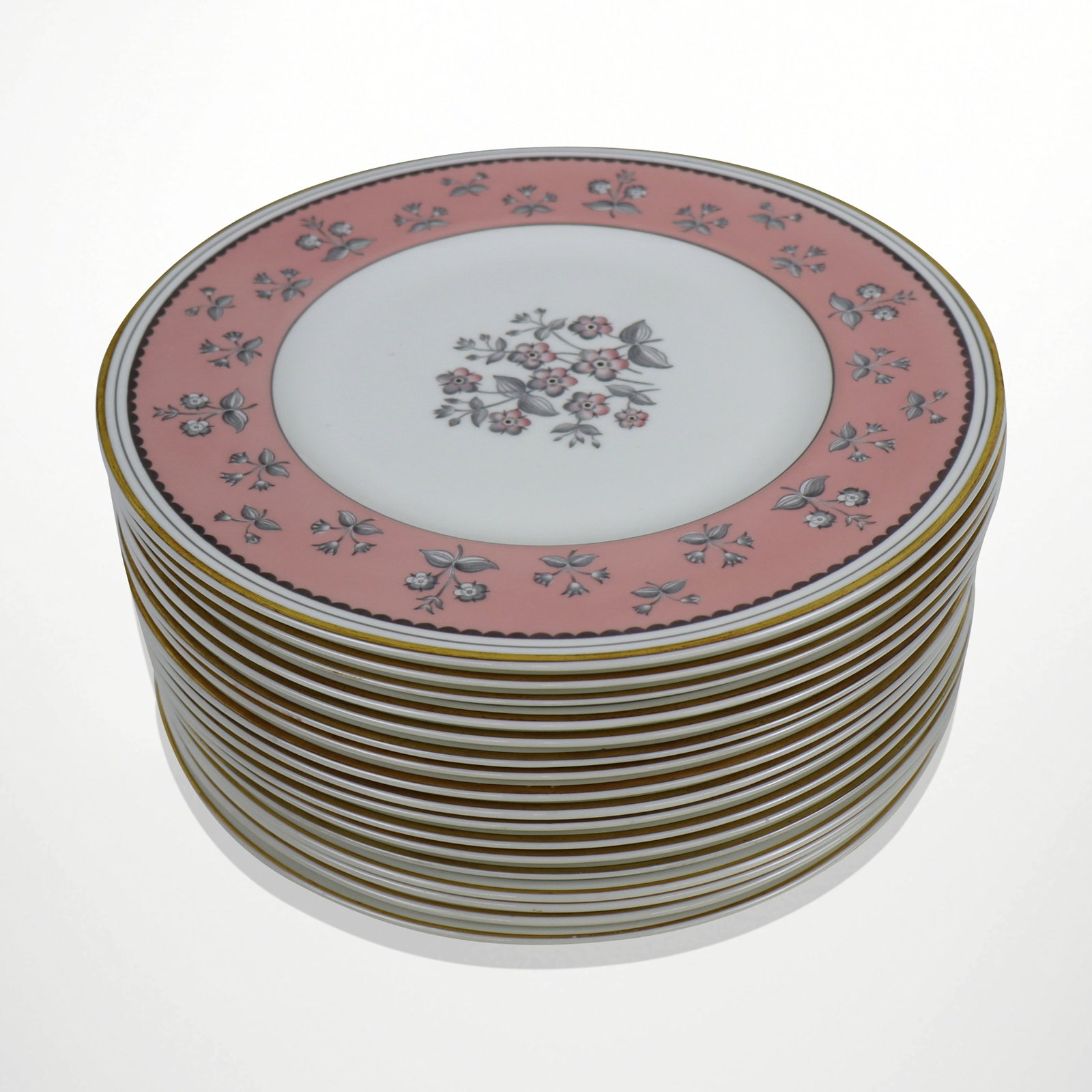 Wedgwood "Pimpernel" Bone China Dinner Plates, 17 (1 of 13)