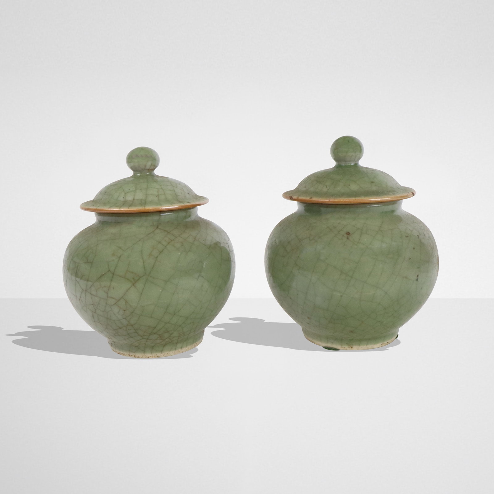 Chinese Pair of Celadon Lidded Urns (1 of 11)