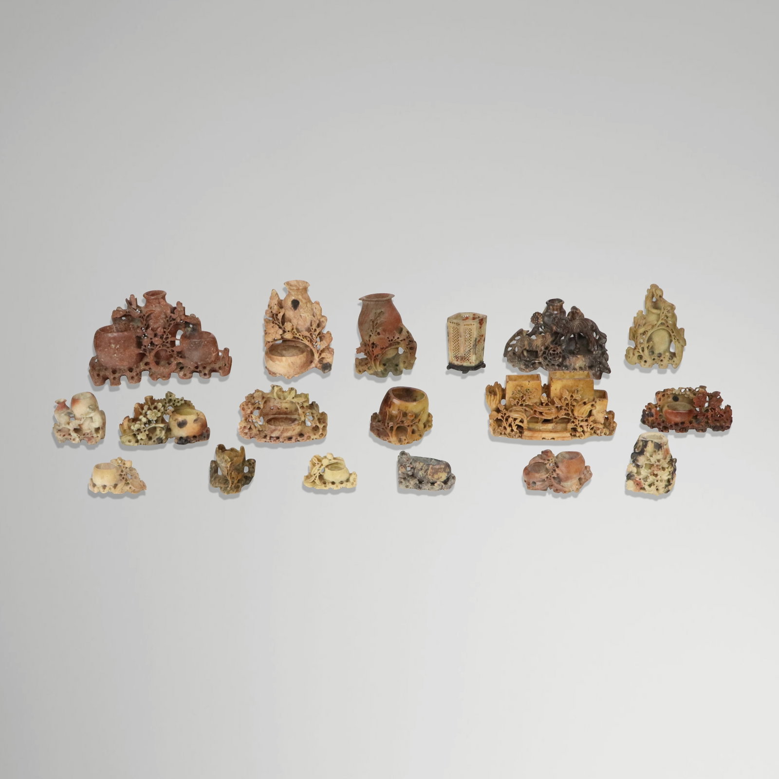 Collection of Carved Soapstone Figures & Vases, 18 (1 of 19)