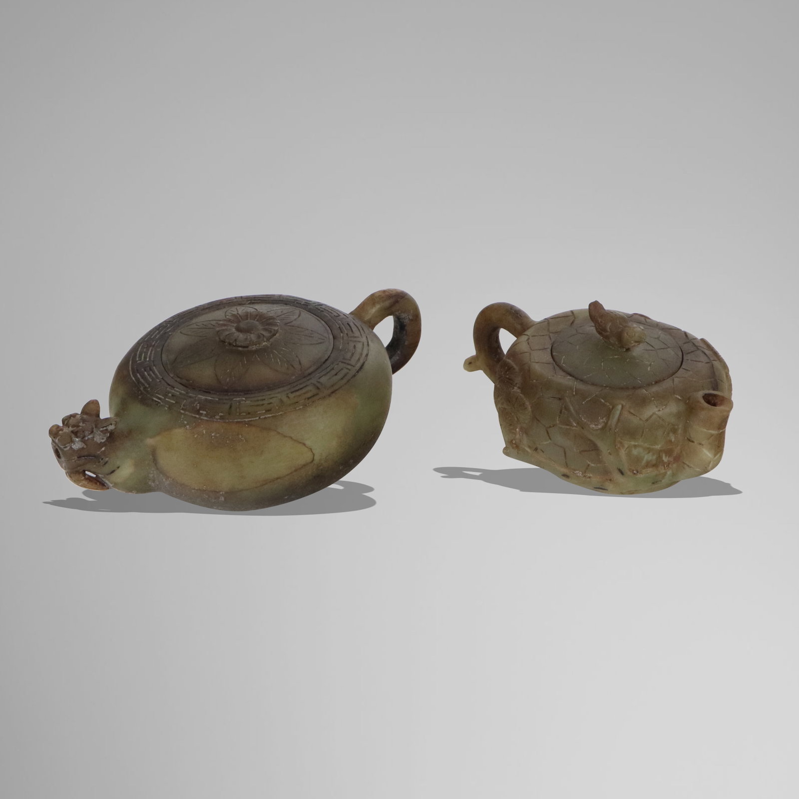 Two Chinese Carved Stone Teapots (1 of 14)