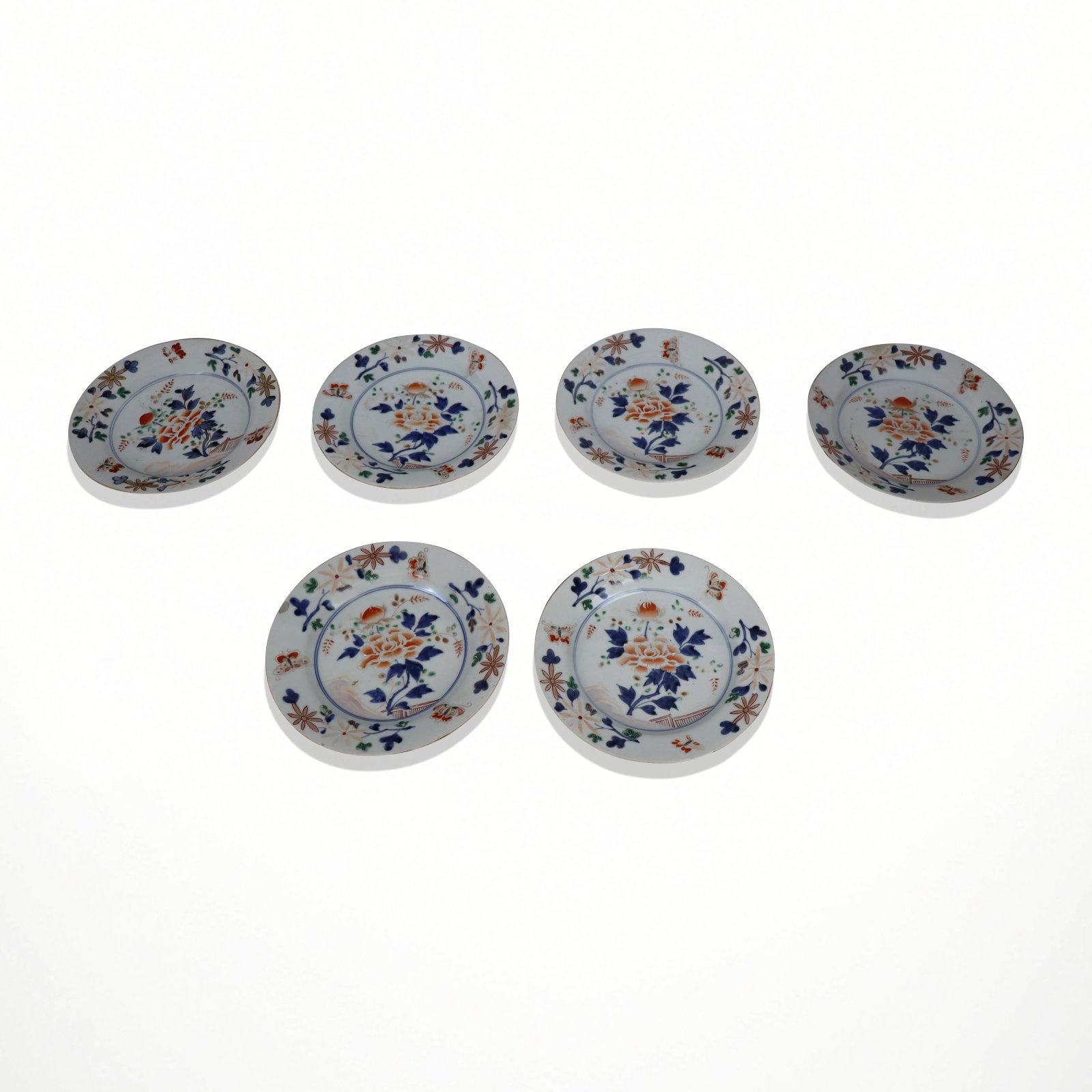 Six Qing Dynasty Chinese Imari Porcelain Plates (1 of 7)