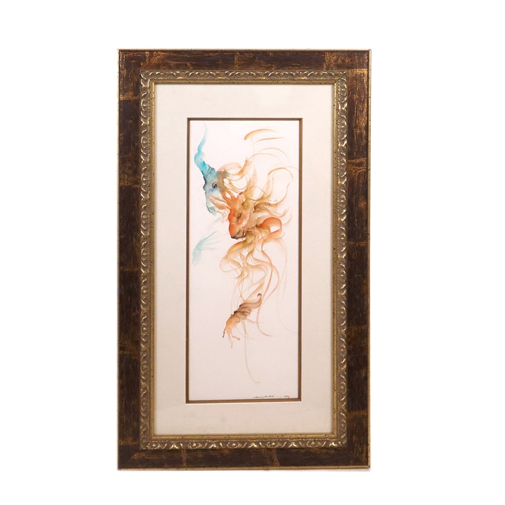 Anne BACHELIER Surrealist Watercolor, Unicorns (1 of 11)
