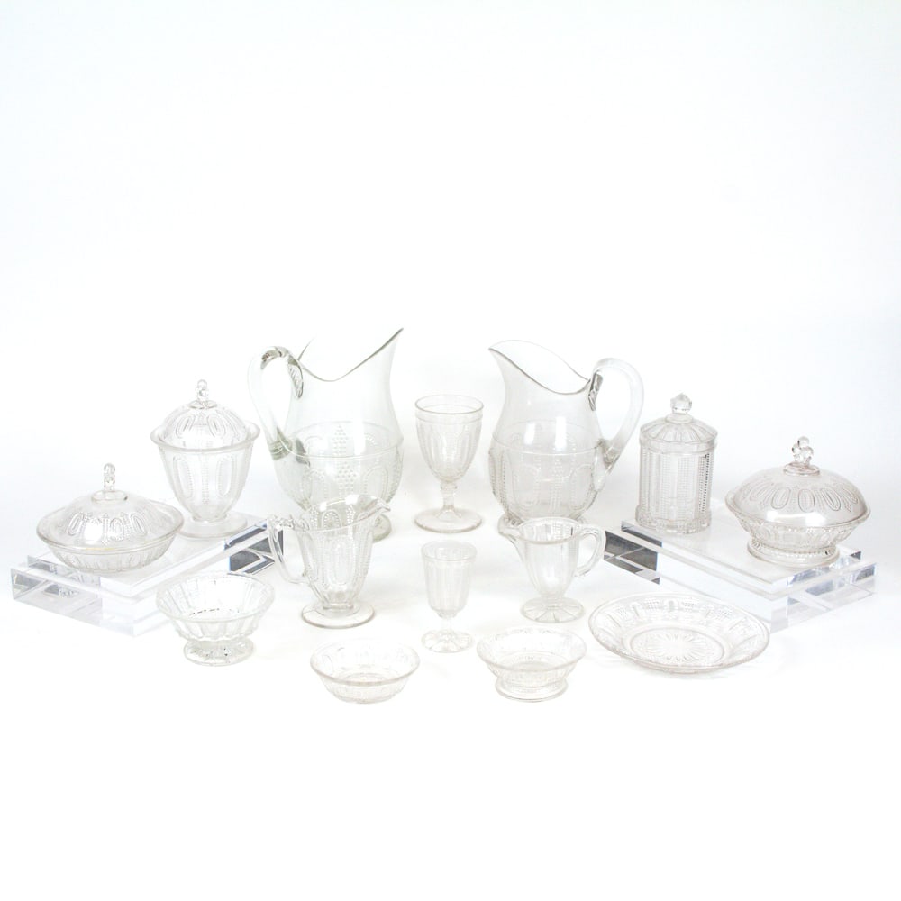 Vintage Assembled Pressed Glass Service, 130+ (1 of 20)