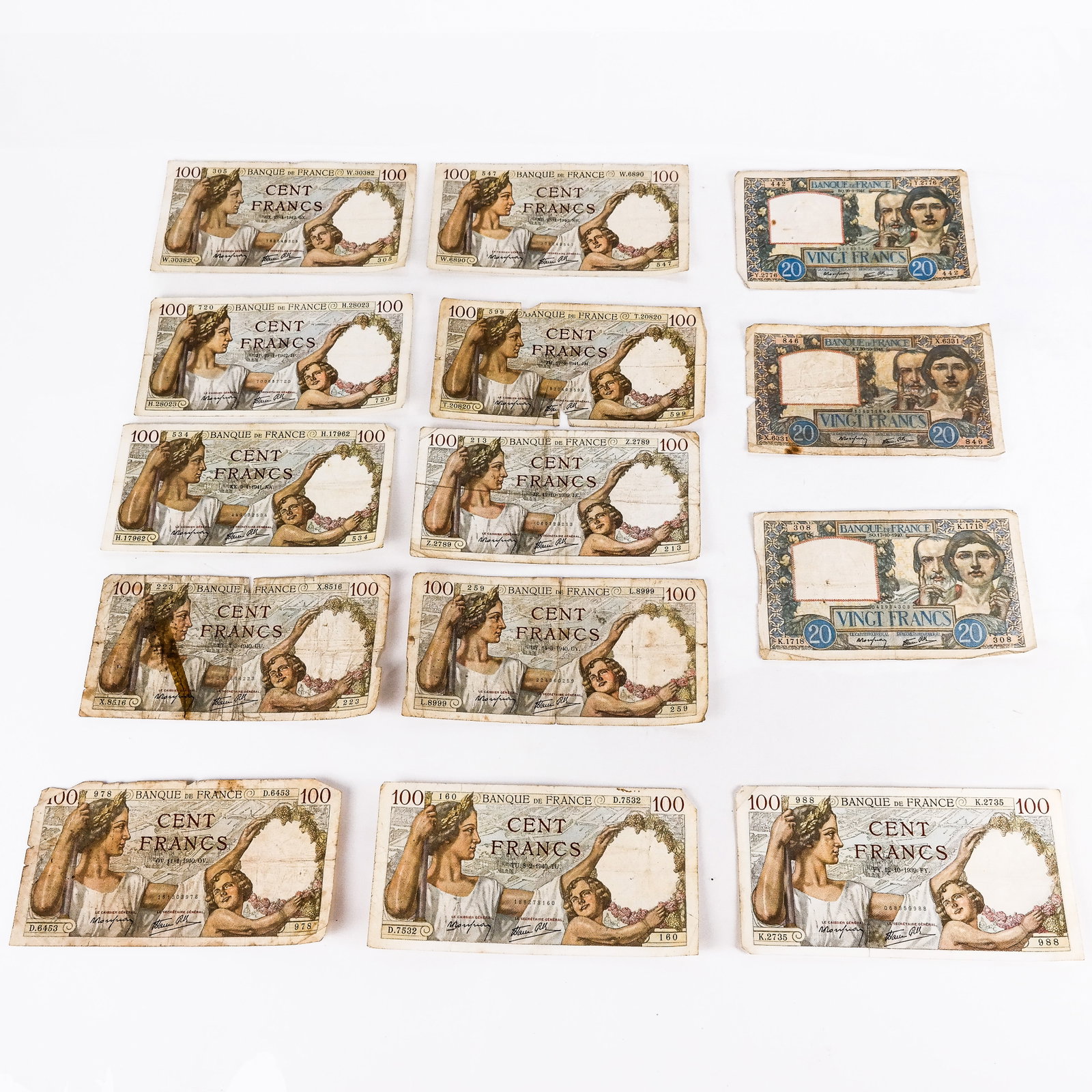 Collectible French Paper Currency Group (1 of 8)