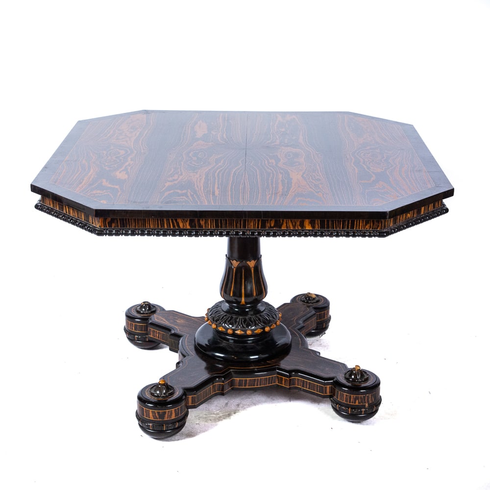 Regency Inlaid Macassar Ebony Center Table (1 of 20)